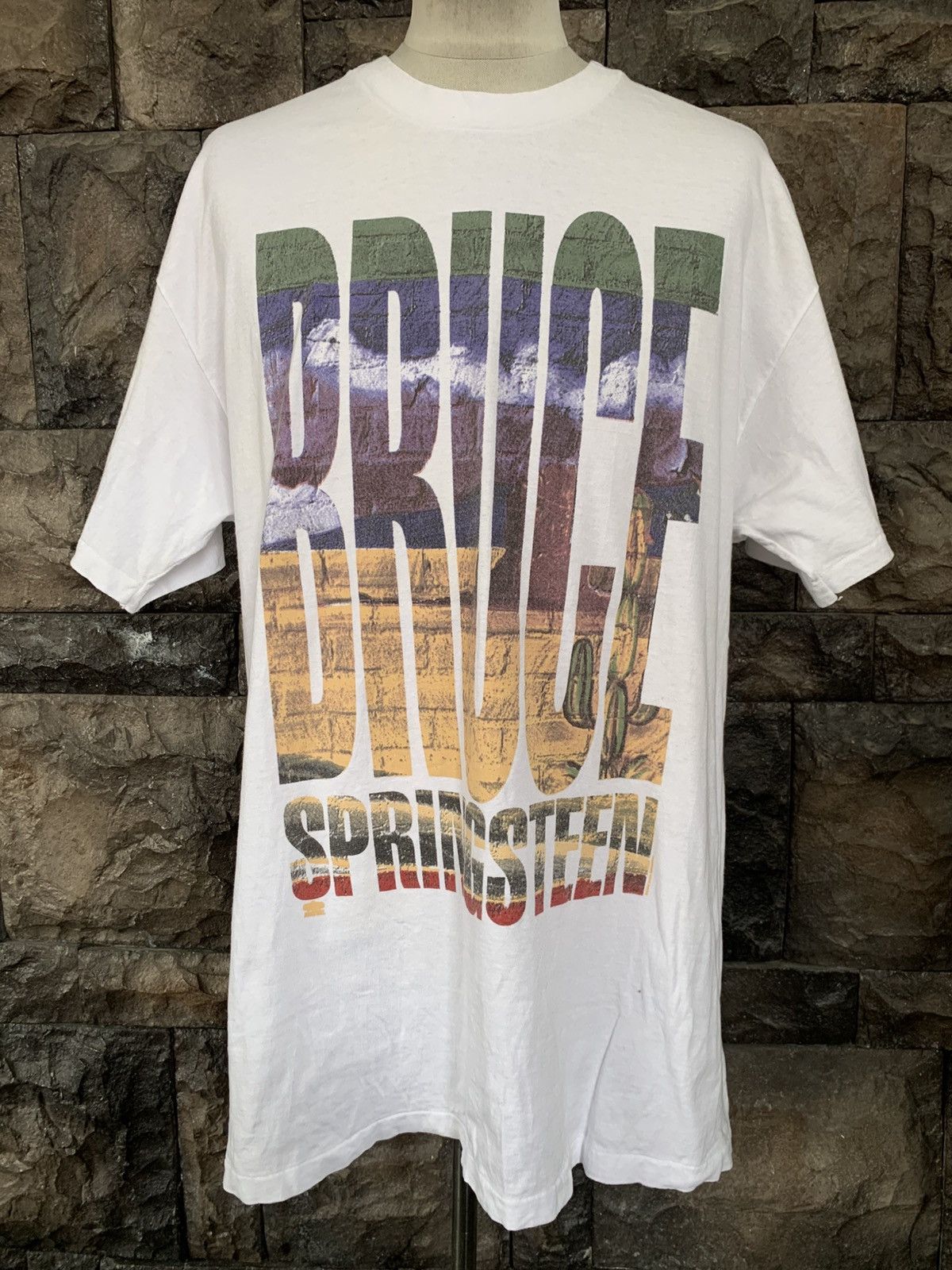 Vintage Vintage 90s Bruce Springsteen World Tour T shirt Size US XL / EU 56 / 4 - 1 Thumbnail