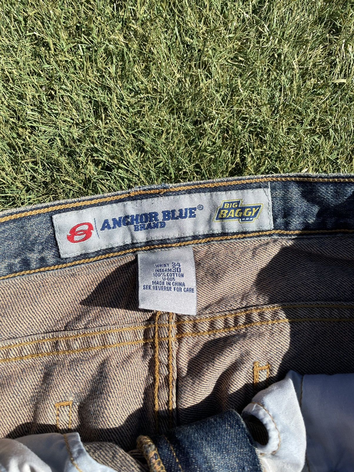 Anchor Blue Vintage 90s anchor denim jeans size 36 x 40 skater wide leg Size US 36 / EU 52 - 5 Thumbnail