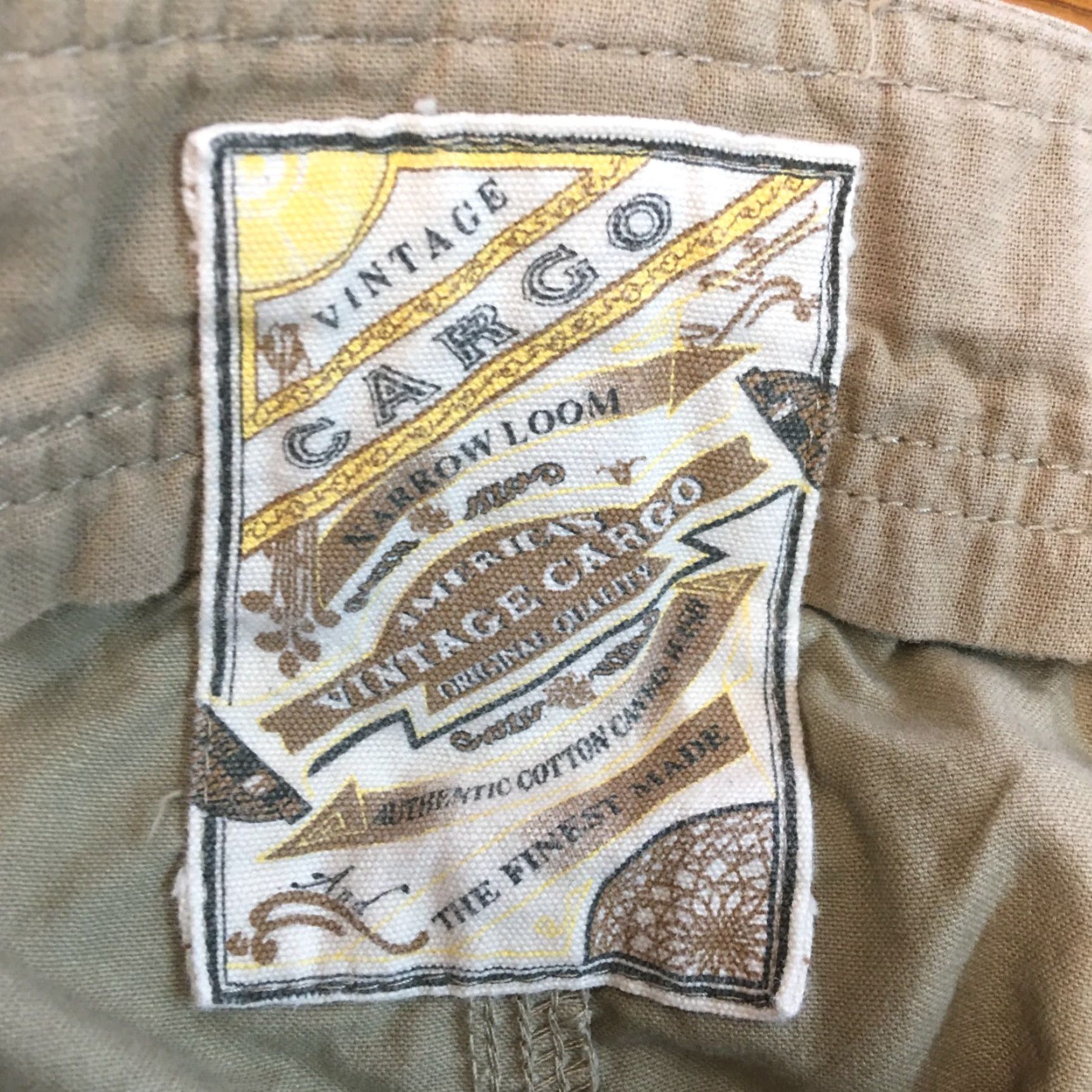 Arrow VINTAGE Vintage Cargo Mens Narrow Loomed Flat Front Solid Khaki Tan Shorts Size 42 Size US 44 / EU 60 - 6 Thumbnail