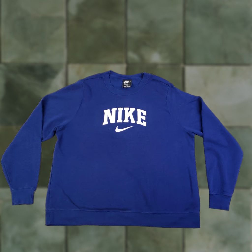 Nike Nike Sweatshirt Mens 1X Blue Crewneck Pullover Logo CJ7268-492 Sportswear Graphic Print Fleece Cotton Rayon Polyester Spandex Swoosh Light Weight Size XL / US 12-14 / IT 48-50 - 1 Thumbnail