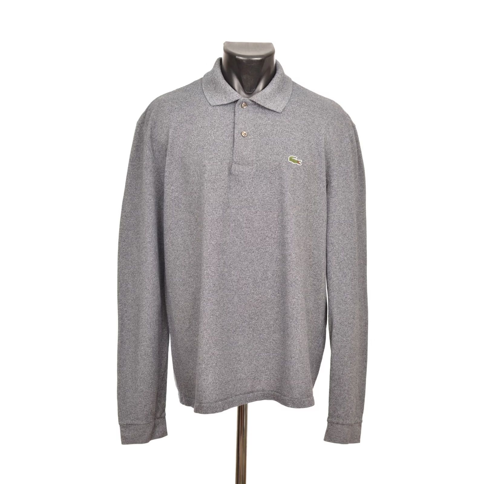 Lacoste DDP Lacoste L1313 Classic Fit Long Sleeve Polo Shirt XXL Gray/Blue Mens Shirt Regular Size 2XL Size US XXL / EU 58 / 5 - 2 Thumbnail
