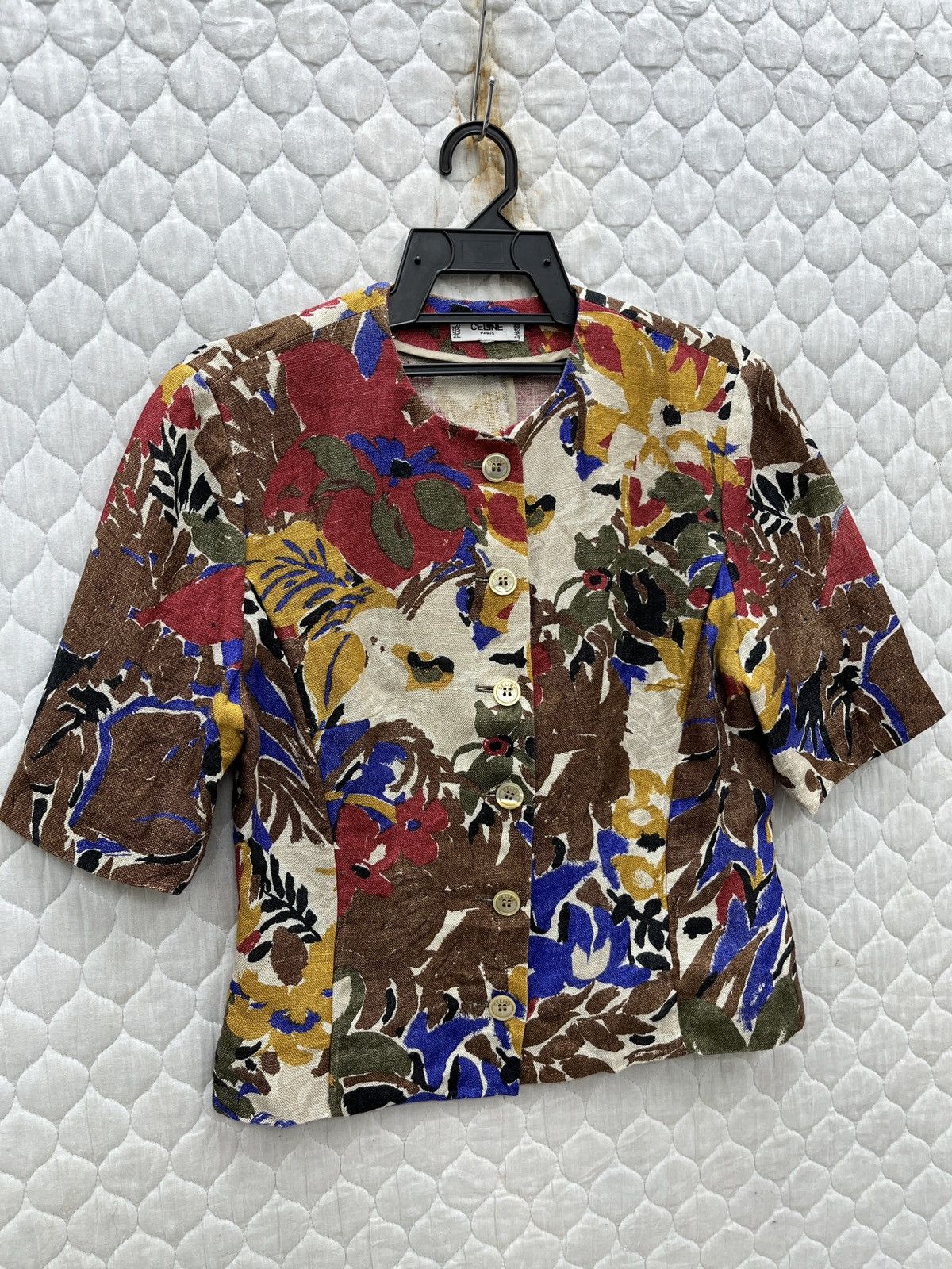 Celine 🔥🔥🔥STEALS VTG CELINE FLORAL BLOUSE Size M / US 6-8 / IT 42-44 - 2 Thumbnail