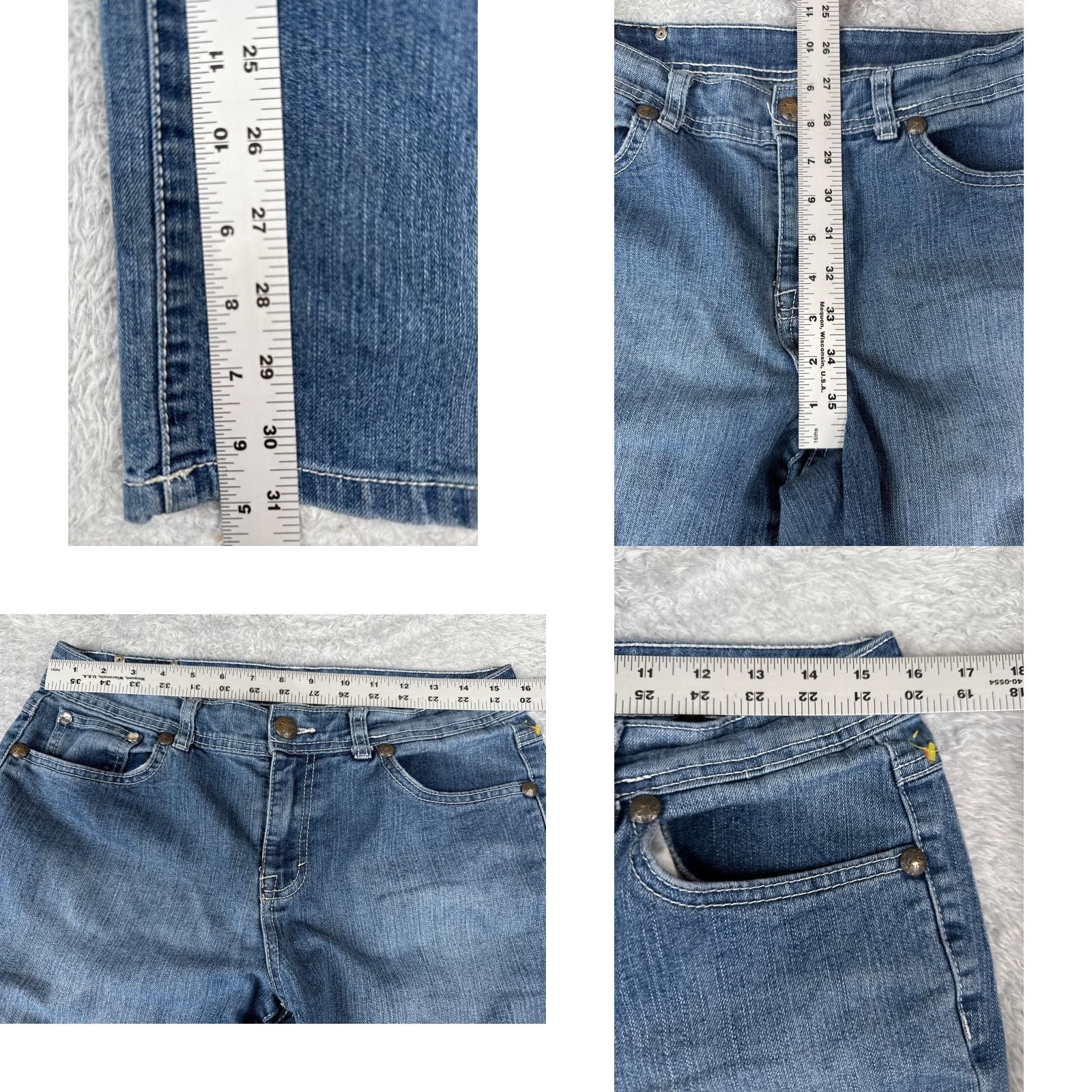 Vintage Style&co Jeans Womens 10 Denim Blue Bootcut 31x31 Regular 5-Pocket Stretch Embroidered Logo Mid Rise Cotton Classic Size 32" / US 10 / IT 46 - 8 Thumbnail