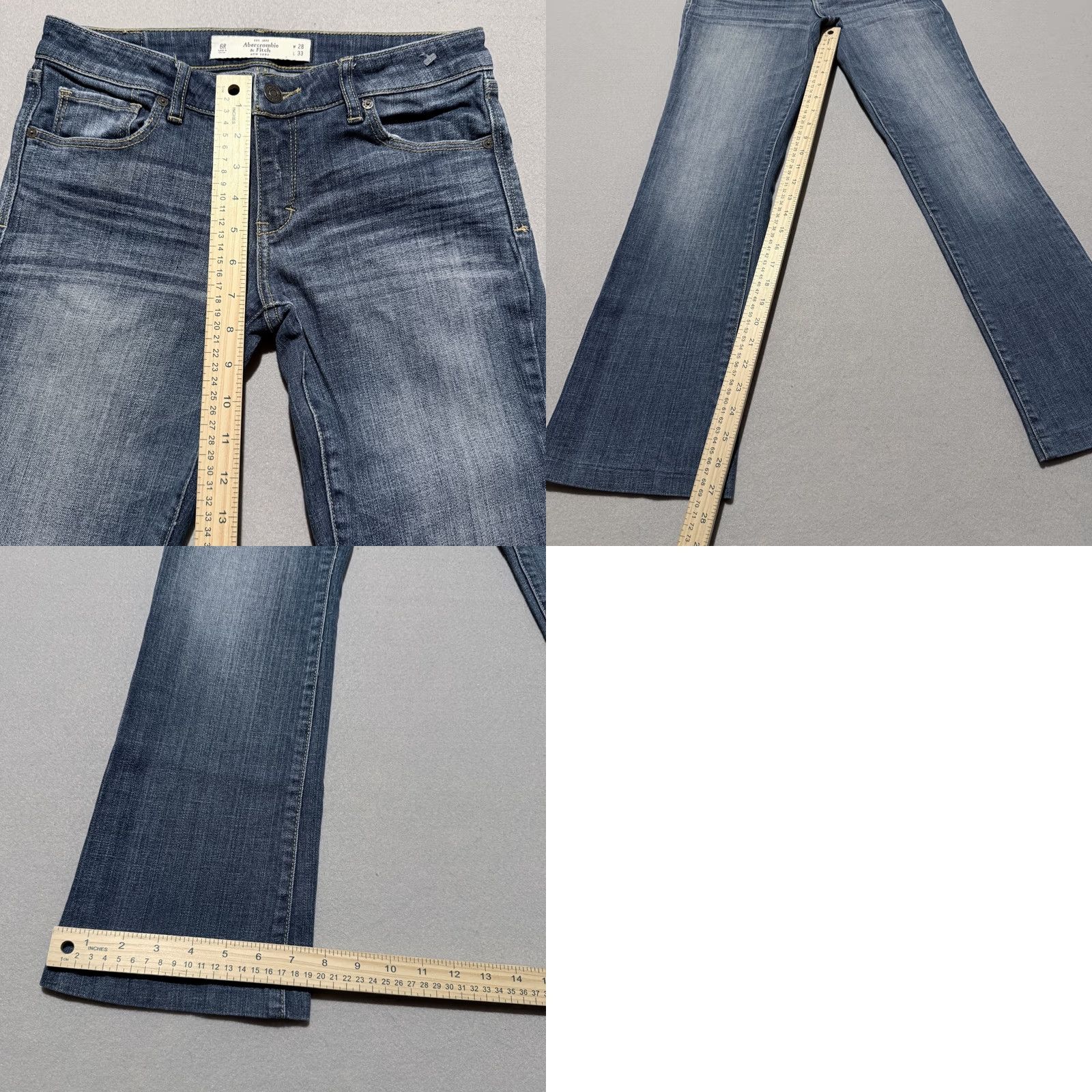 Abercrombie & Fitch Abercrombie & Fitch Jeans Women's Blue Low Rise Bootcut Flared 6 Pockets Denim 5-Pocket Design W28 XS? Size 28" / US 6 / IT 42 - 9 Thumbnail