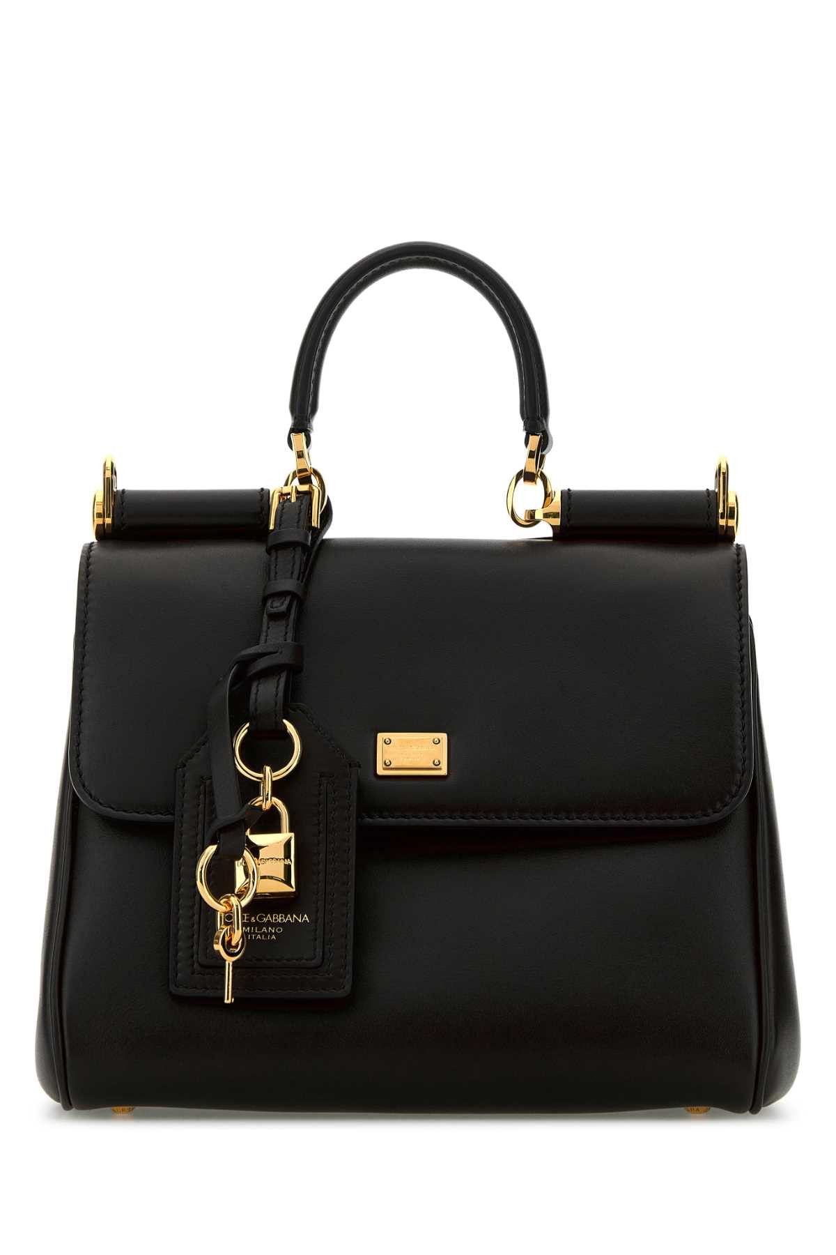 Dolce & Gabbana Black Leather My Sicily Handbag Size ONE SIZE - 1 Thumbnail