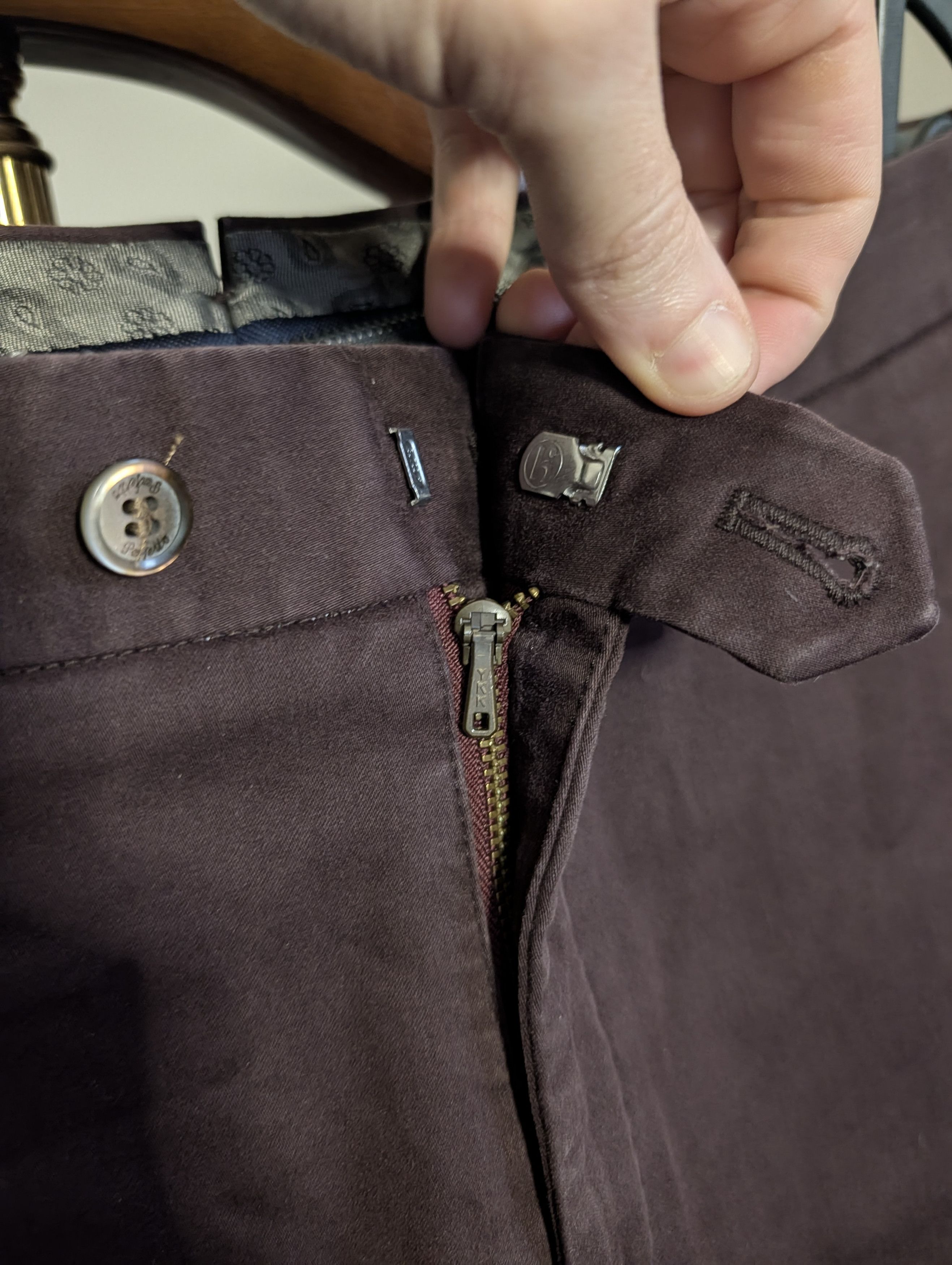 Hiltl Perfetto brown/purple cotton chino pants 34 Size US 34 / EU 50 - 4 Thumbnail