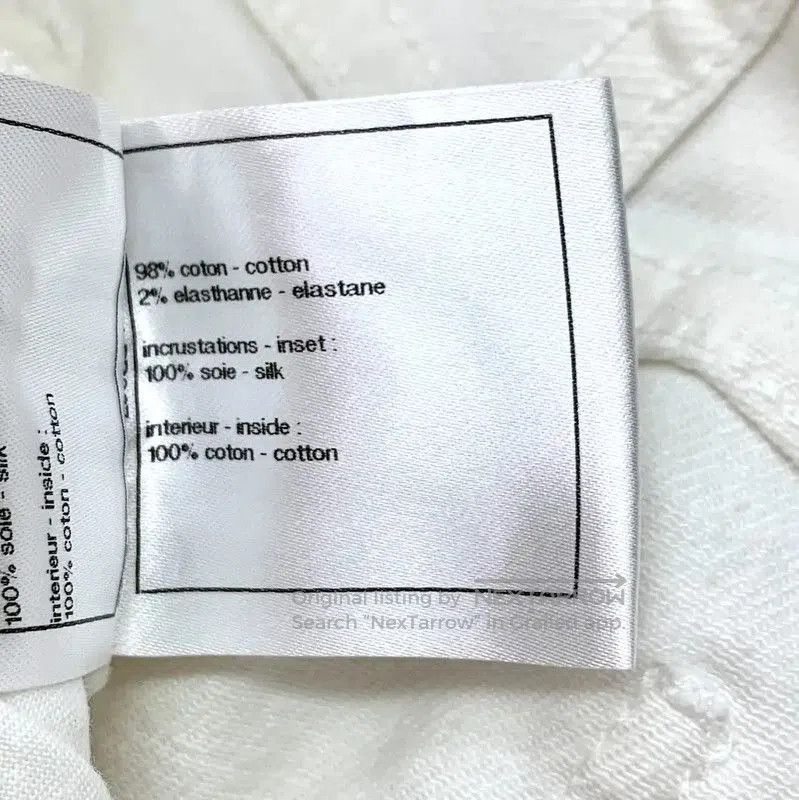 Chanel Chanel White Cotton Casual Pants for Women . Size 23" - 8 Thumbnail