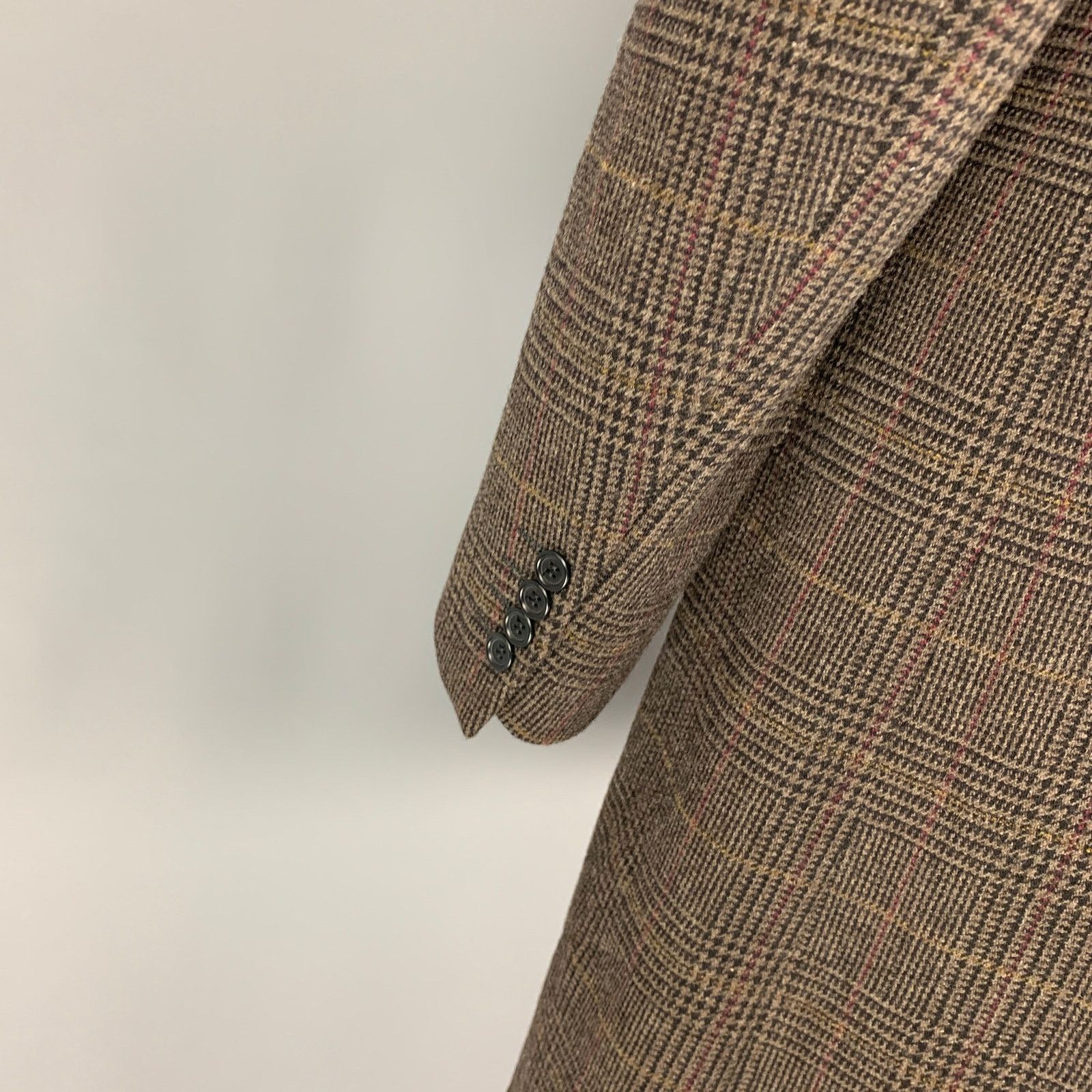 Paul Smith PS by PAUL SMITH Size 42 Olive Black Plaid Wool Nylon Coat Size US L / EU 52-54 / 3 - 5 Thumbnail