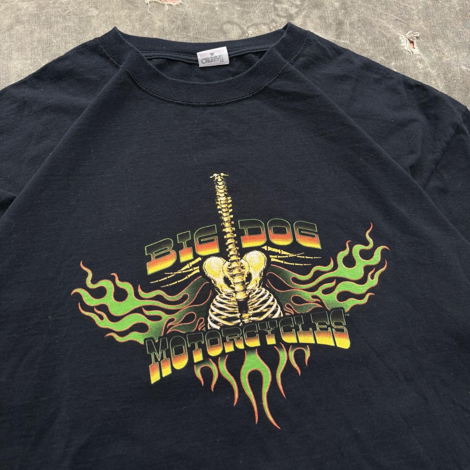 Anvil Vintage Y2K Big Dog Motorcycles Flames Bones Grunge Shirt Size US XL / EU 56 / 4 - 5 Thumbnail