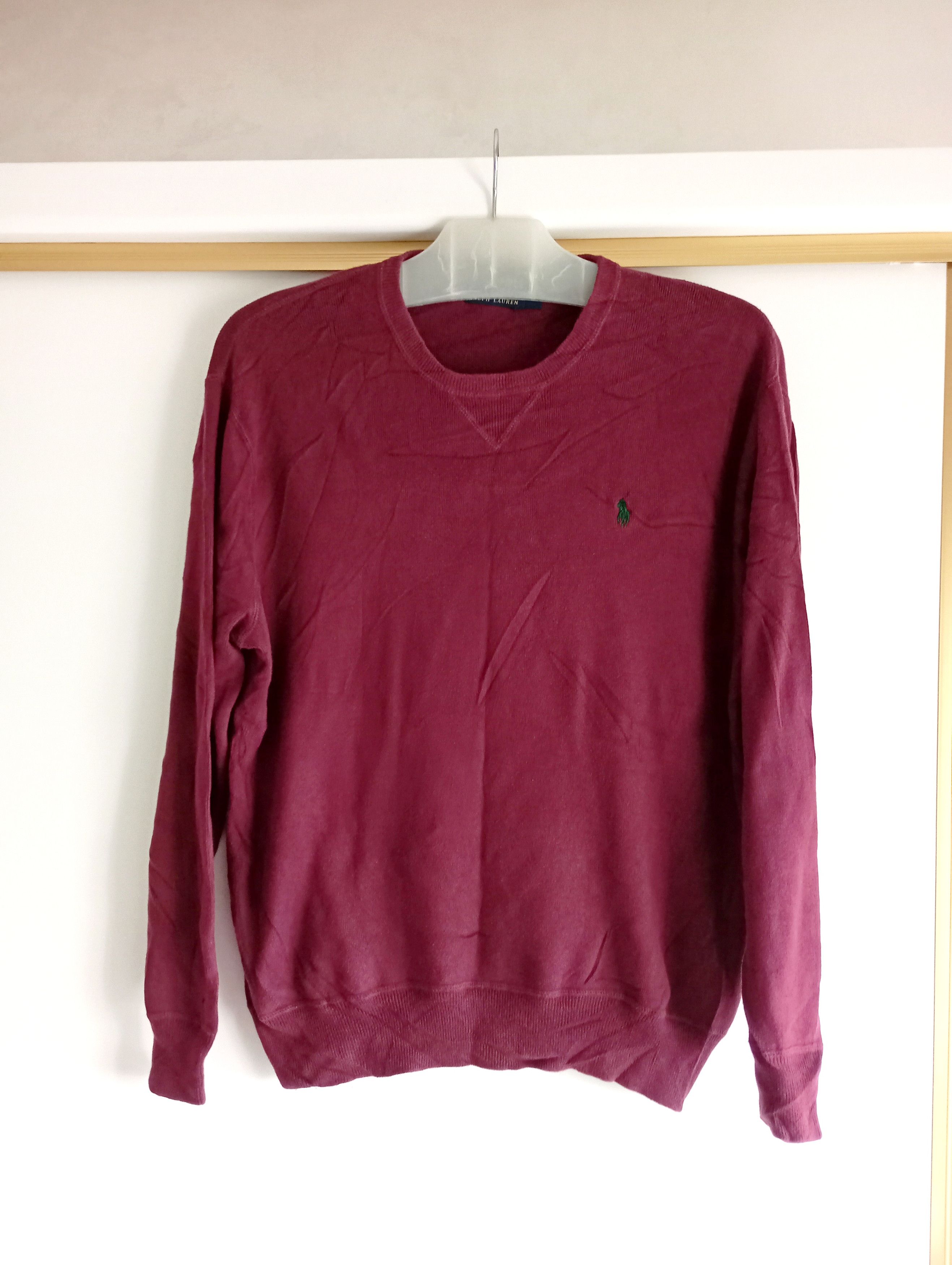 Polo Ralph Lauren Vintage 90s Ralph Lauren Crewneck Sweatshirt Bugurundy Size US M / EU 48-50 / 2 - 1 Thumbnail