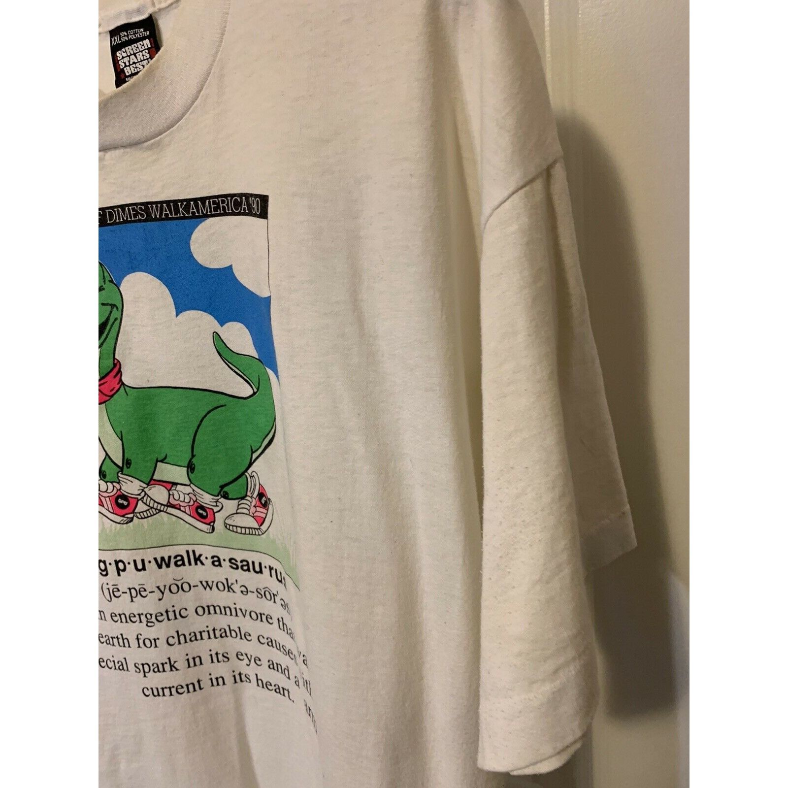 Other Vintage Walkasaurus T-shirt 1990 March Of Dimes Sz XXL White Size US XXL / EU 58 / 5 - 5 Thumbnail