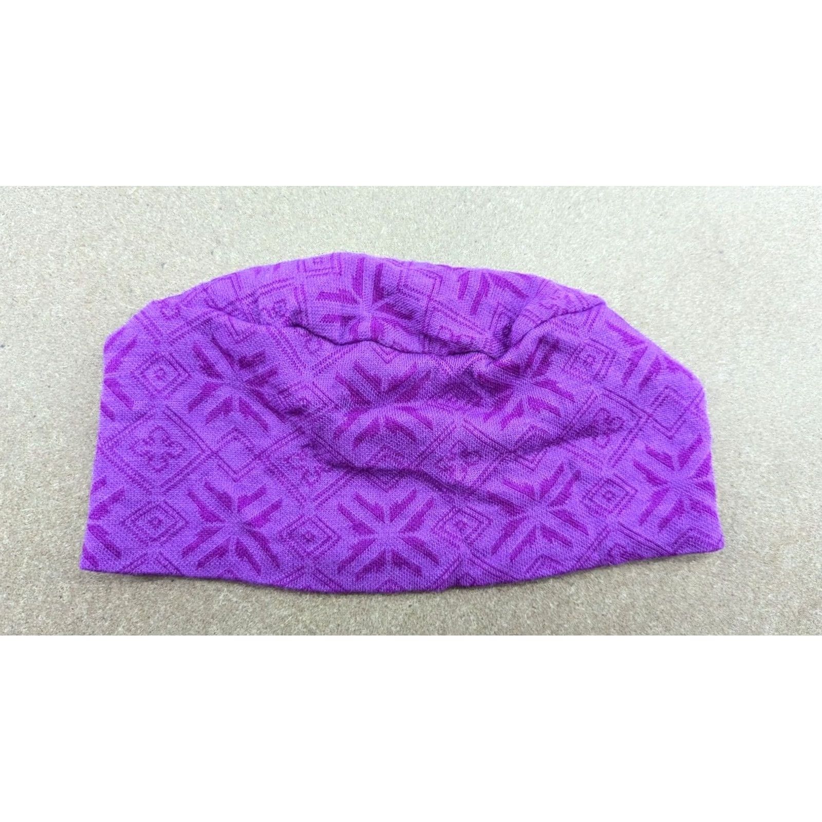 Vintage Janus Merino Wool Womens Purple Beanie Hat One Size Fair Isle Lightweight Studies Size ONE SIZE - 2 Thumbnail