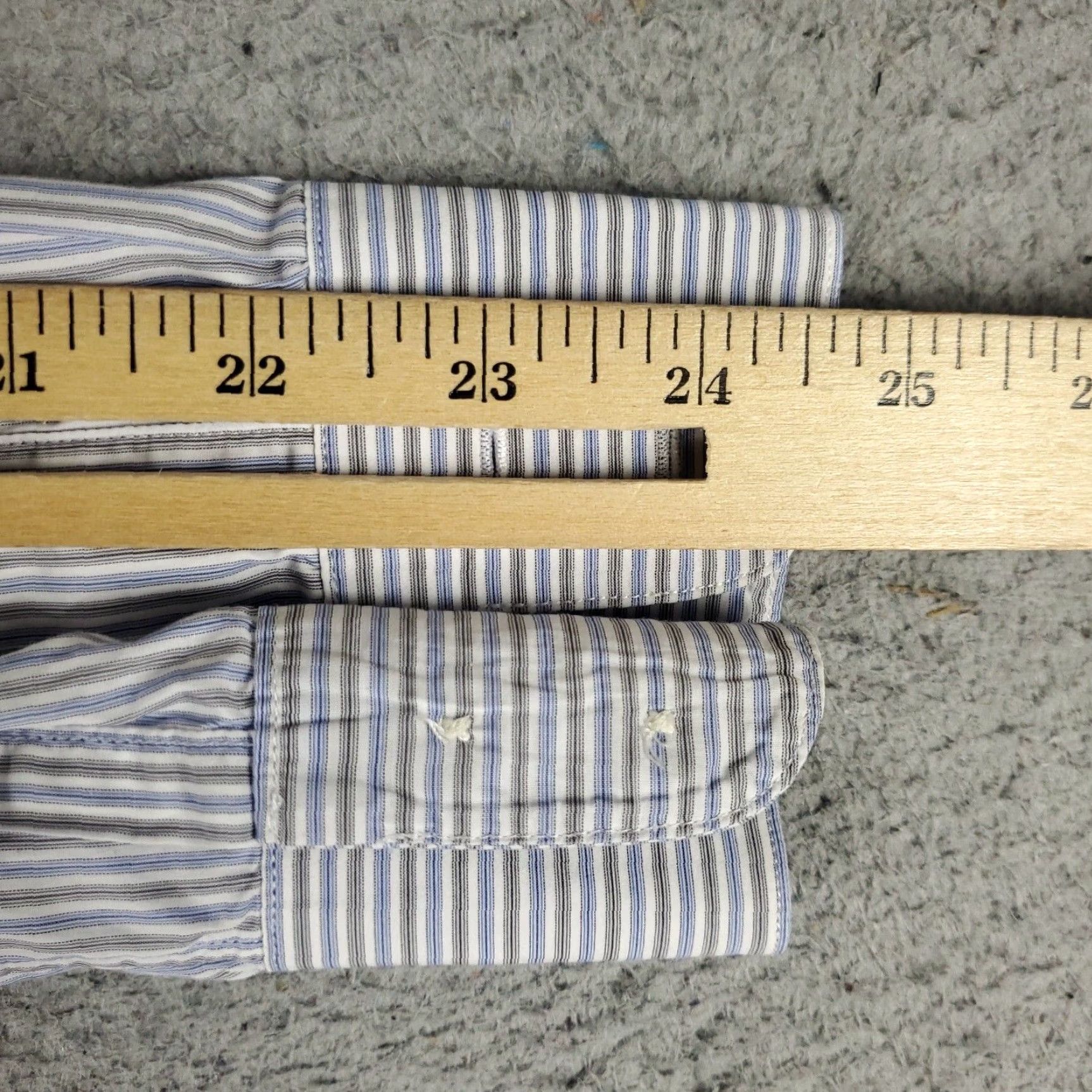 John Varvatos VINTAGE John Varvatos Shirt Mens 15 Blue Striped Slim Fit Dress Button Up Long Sleeve Size 40R - 6 Thumbnail