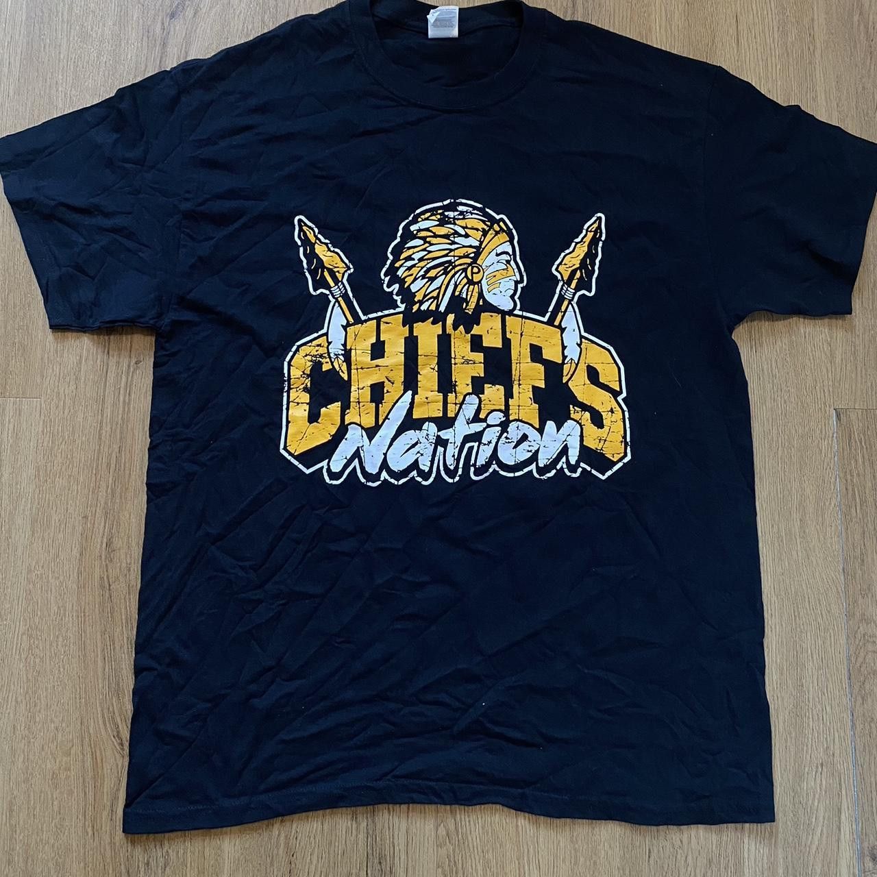 Gildan 1990s Chiefs Nation black and yellow tee Big Print Size US L / EU 52-54 / 3 - 1 Thumbnail