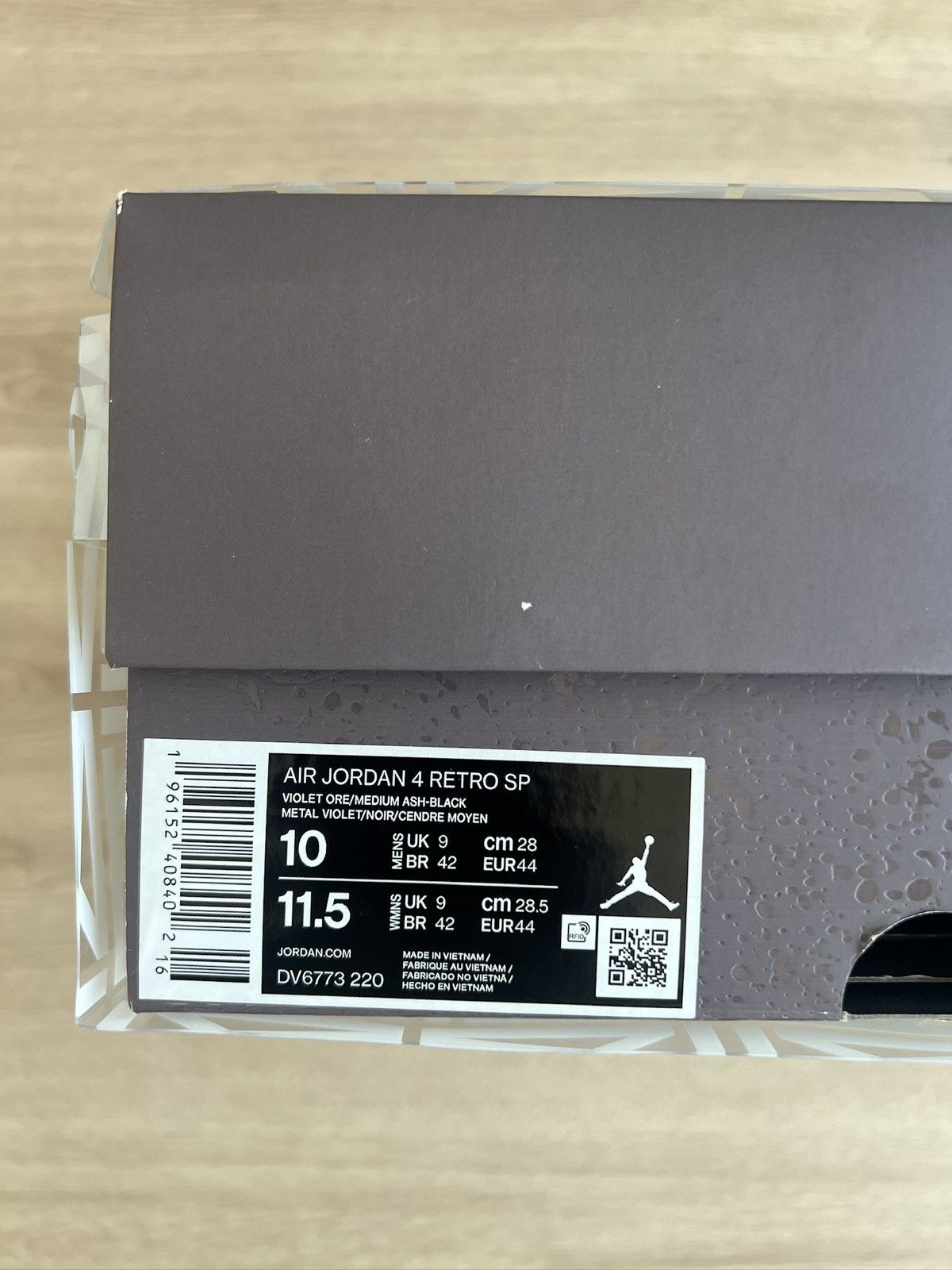 A Ma Maniere × Nike Jordan 4 A Ma Maniere "Violet Ore" - Size 10 Size US 10 / EU 43 - 22 Thumbnail