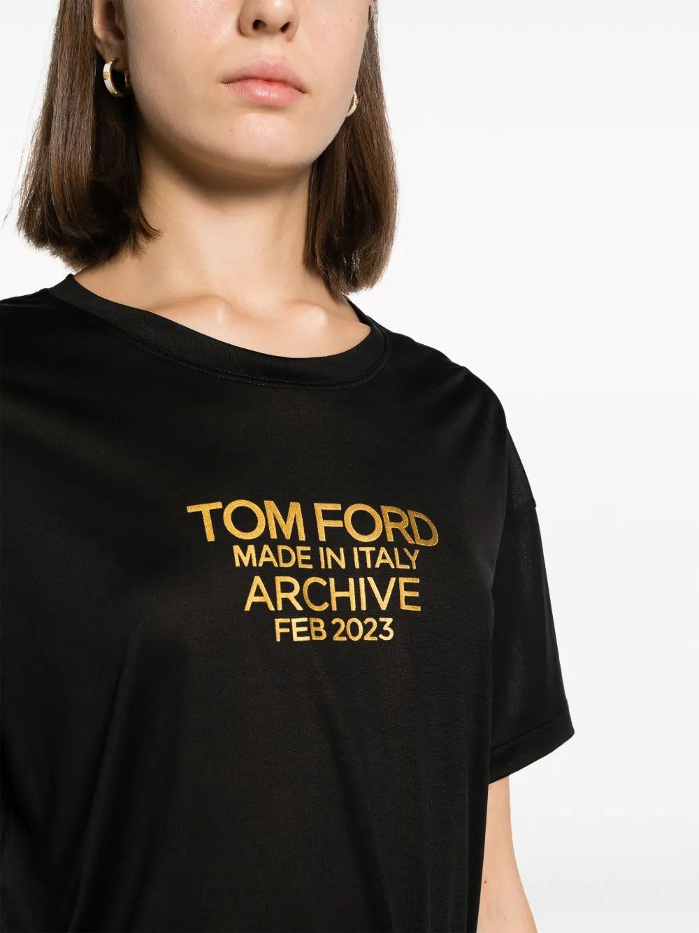 Tom Ford o1y0226 Logo T-Shirt in Black Size XS / US 0-2 / IT 36-38 - 2 Thumbnail