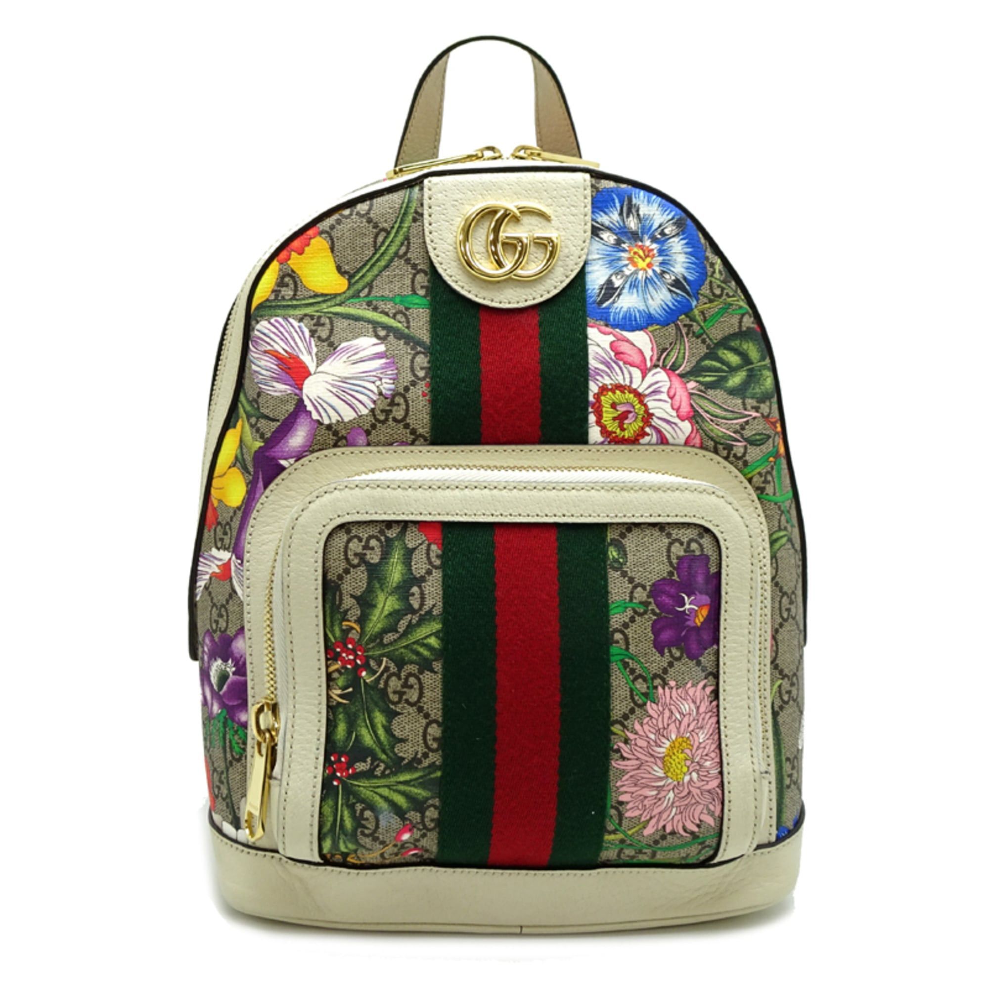 Gucci Gucci Floral Backpack, Women's Backpack/Daypack, 547965, GG Supreme, Beige Size ONE SIZE - 1 Thumbnail