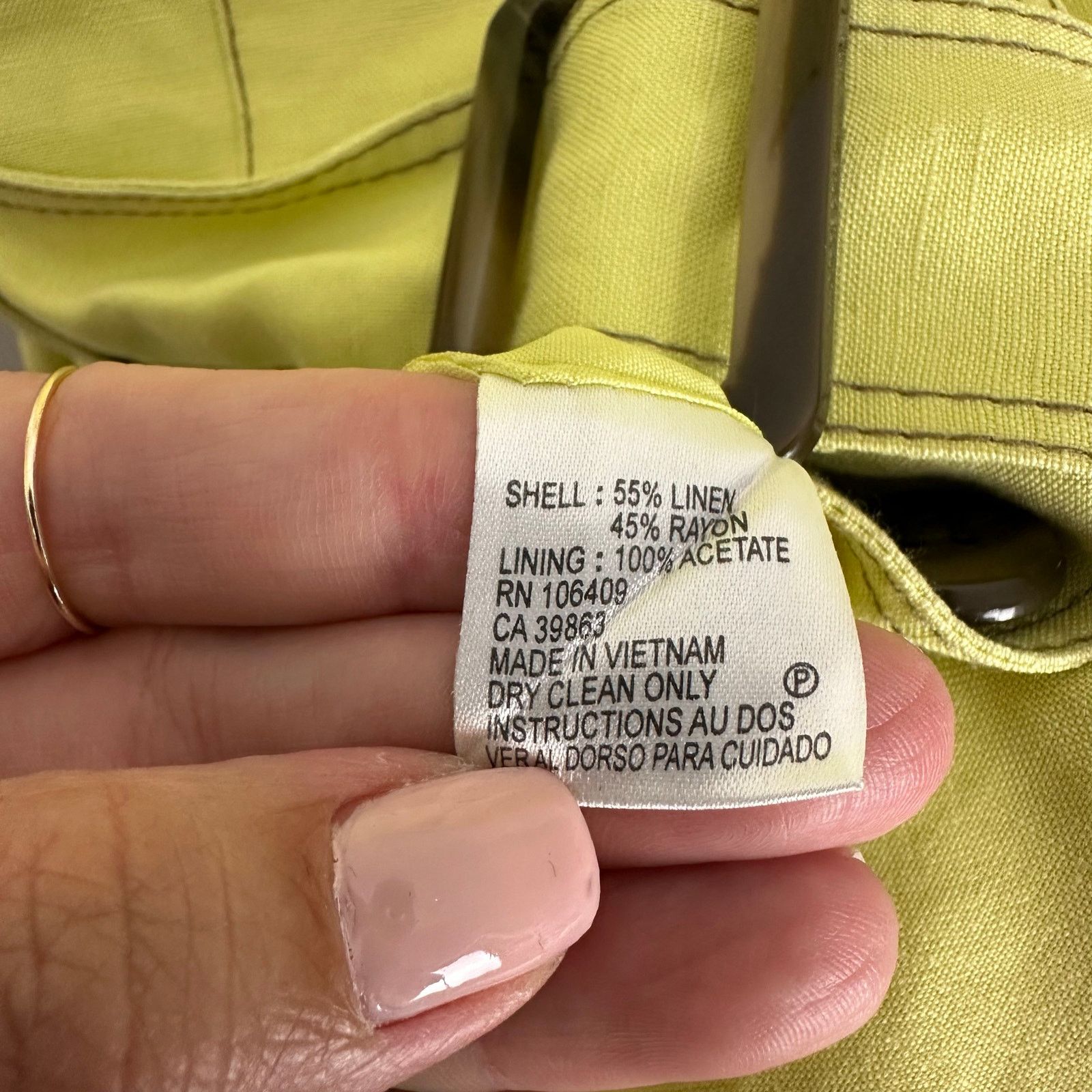 Elie Tahari Tahari Linen Blend Lime Green Belted Pocket Vest Size 8 Size M / US 6-8 / IT 42-44 - 11 Thumbnail