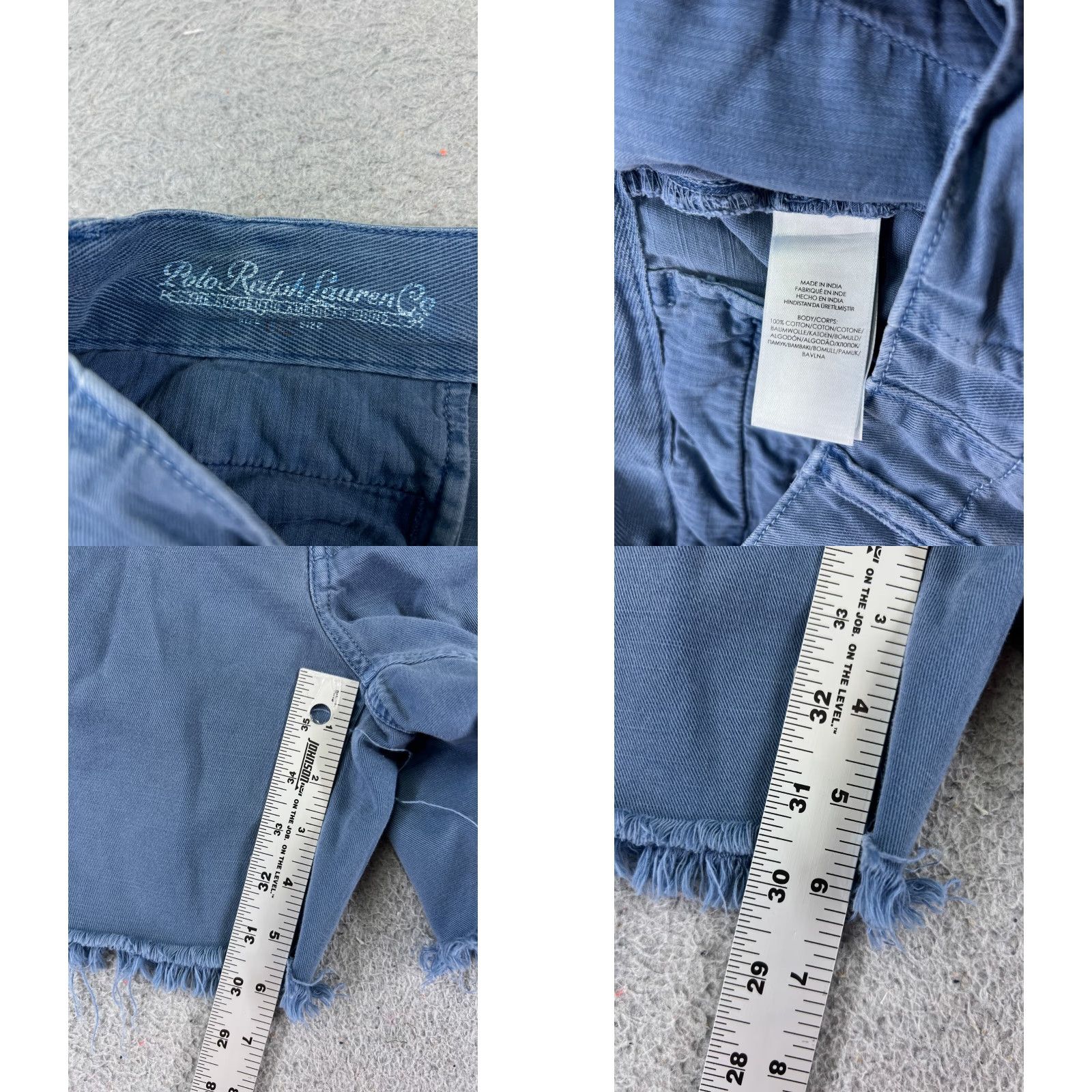 Polo Ralph Lauren VINTAGE Polo Ralph Lauren Shorts Women 2 Blue Raw Hem Chino 100% Cotton Twill 26x6 Size 26" / US 2 / IT 38 - 8 Thumbnail