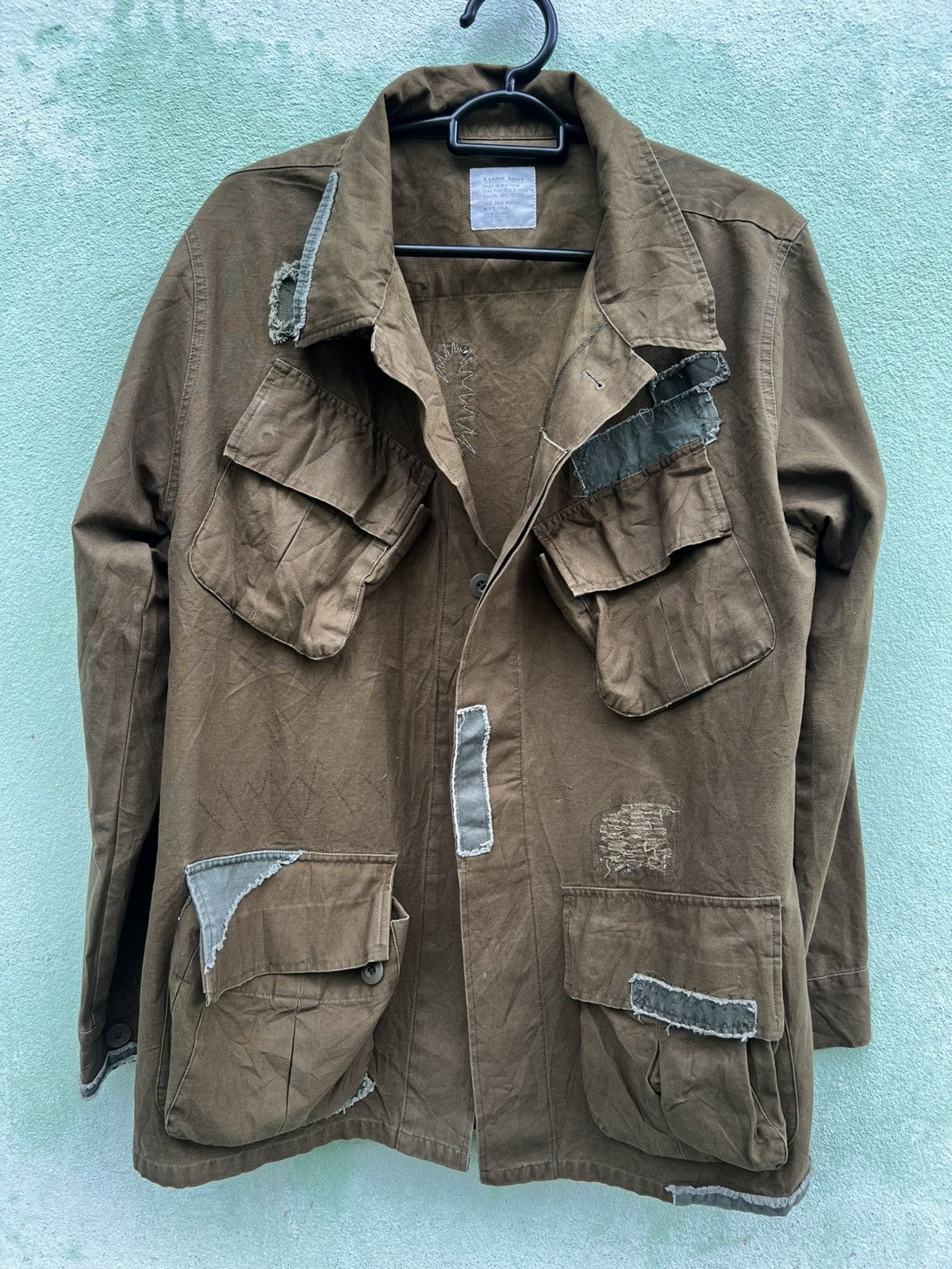 Japanese Brand Houston Distressed Boro Patchwork Military Jungle Fatigue Size US L / EU 52-54 / 3 - 6 Thumbnail