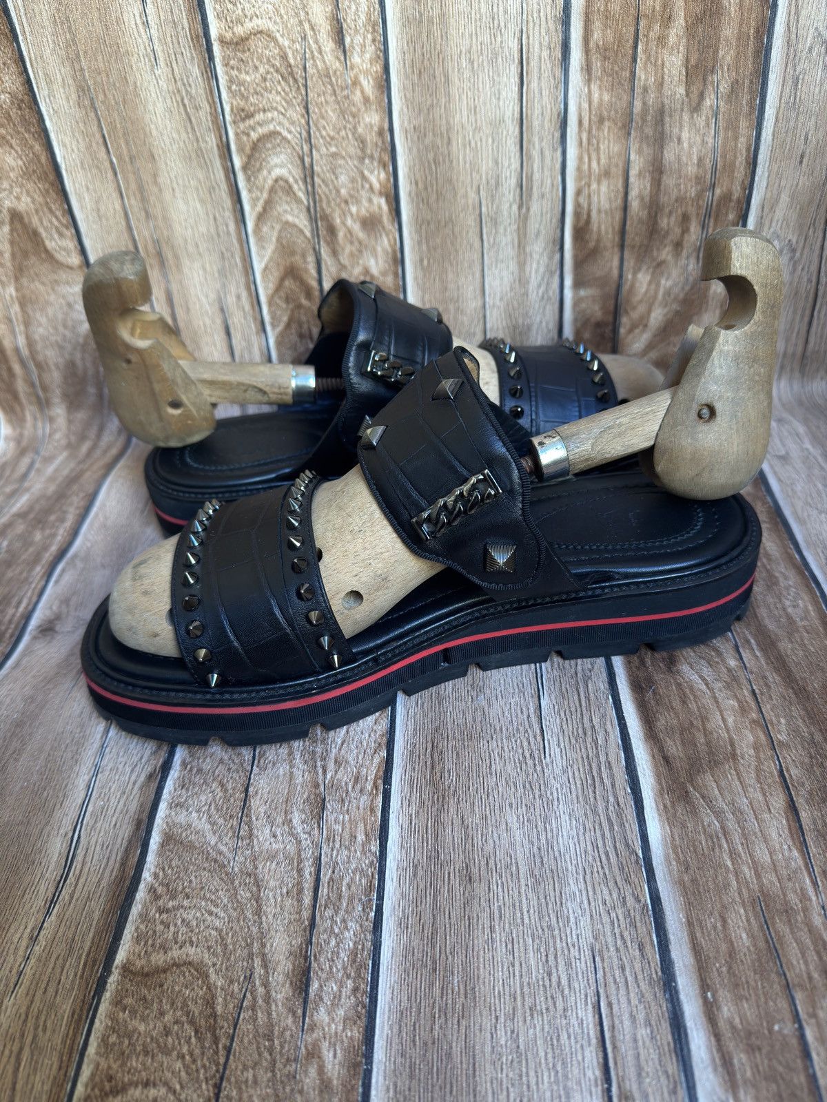 Christian Louboutin Rare Crog studded leather sandals Size US 7.5 / EU 40-41 - 8 Thumbnail