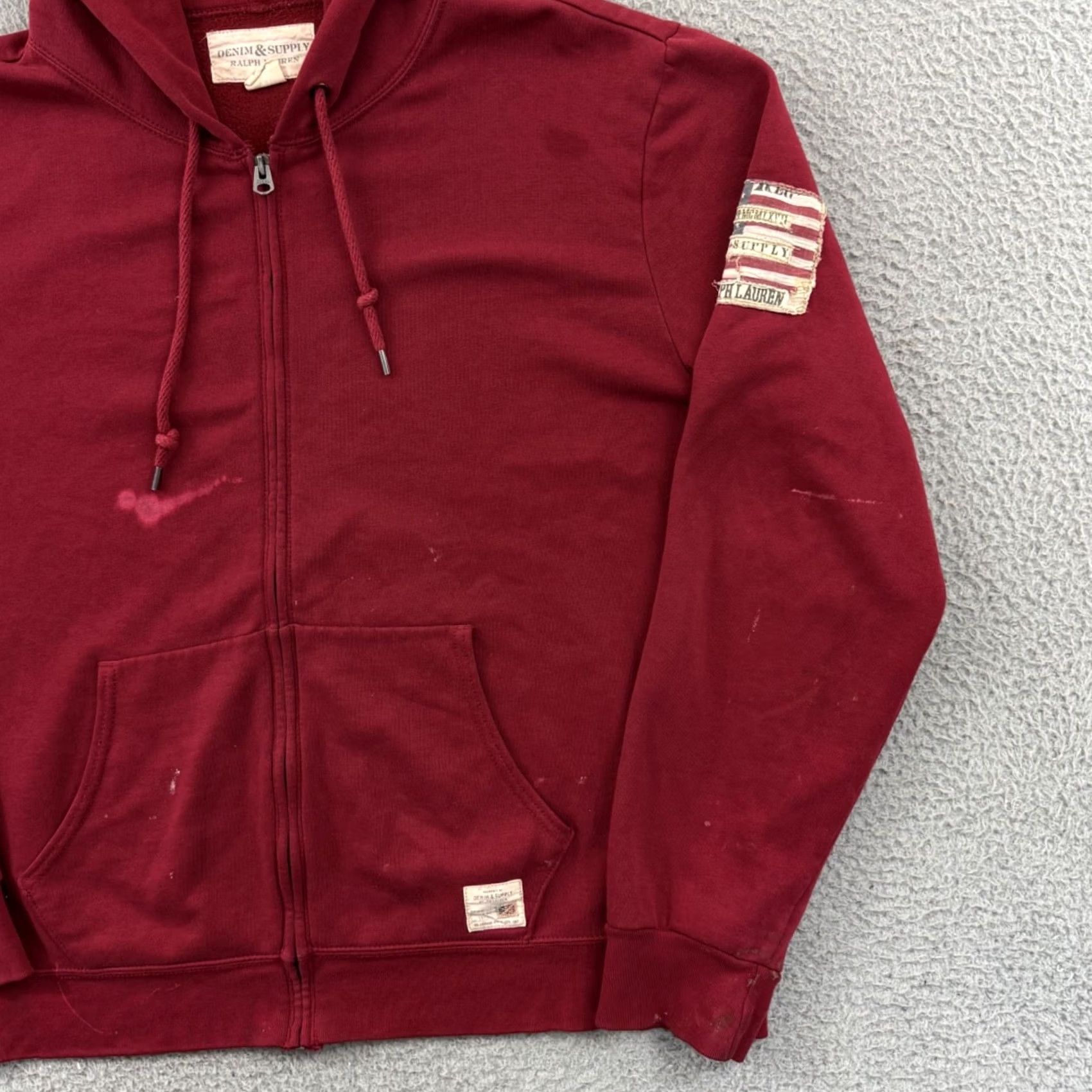 Vintage VINTAGE Denim & Supply Ralph Lauren Sweatshirt Mens XL Red Full Zip Hoodie Patch Outdoor Size US XL / EU 56 / 4 - 5 Thumbnail