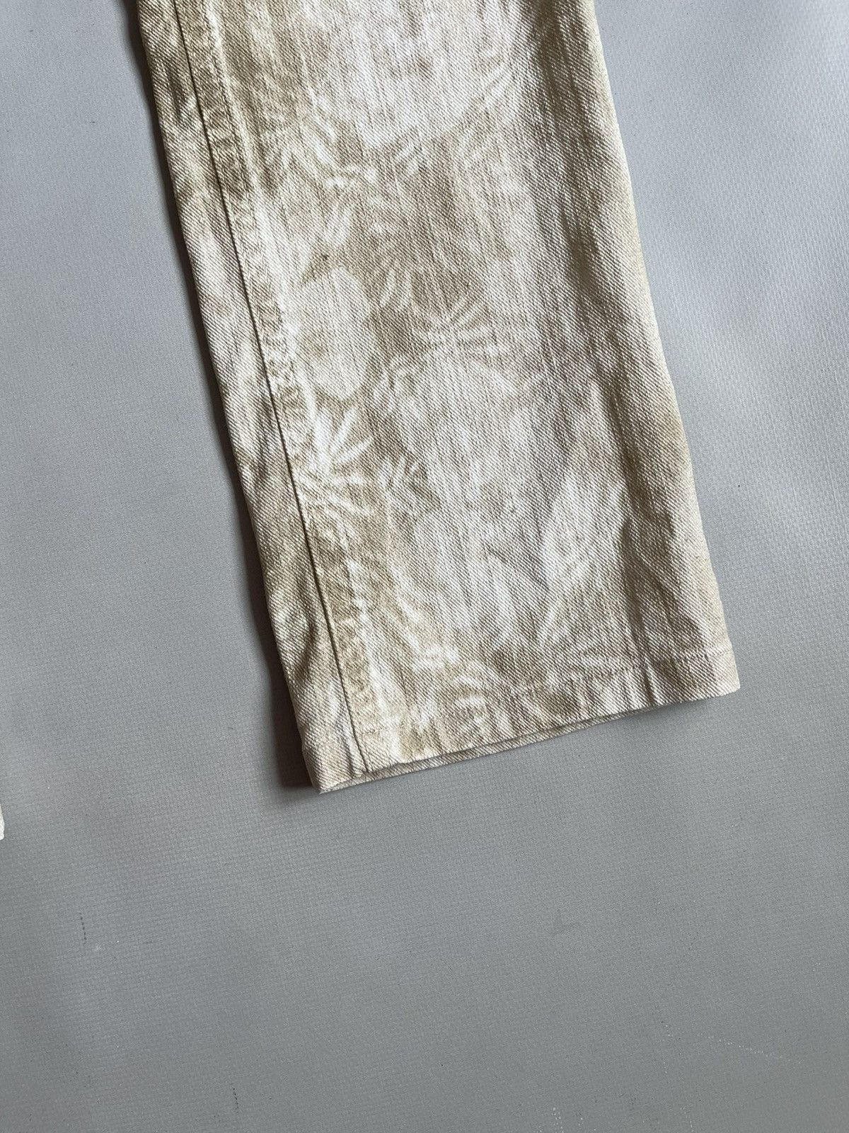 Chanel CHANEL Women Beige Botanical Floral Stripe Denim Pants Size 26" / US 2 / IT 38 - 12 Thumbnail