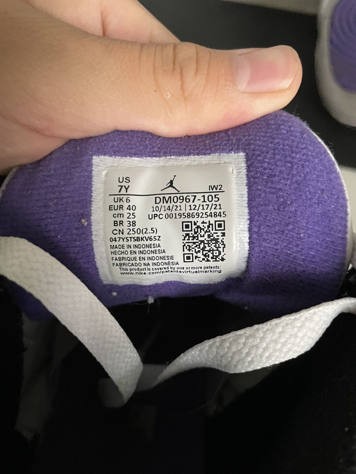 Jordan Brand Air Jordan 3 Retro Mid Dark Iris Size 7Y Size US 7 / EU 40 - 6 Thumbnail