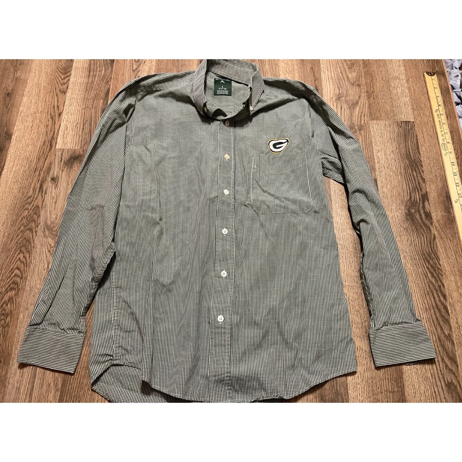 Vintage Antigua Shirt Mens Small Green Bay Packers Green White Plaid Button Up Shirt Size US S / EU 44-46 / 1 - 2 Thumbnail