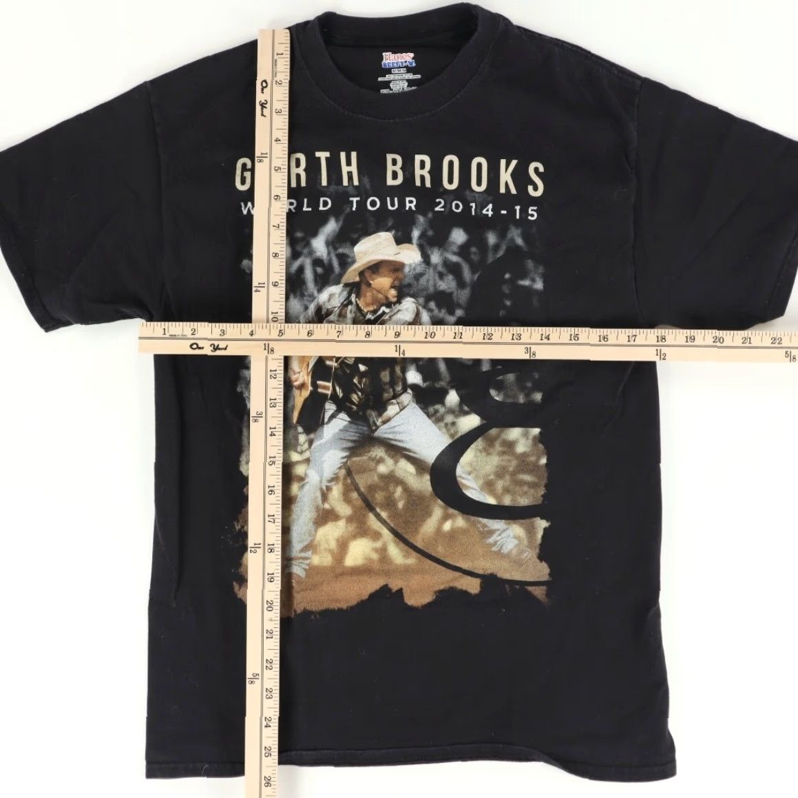 Hanes Hanes Garth Brooks World Tour 2014-2015 Beefy-T Solid T-Shirt Black Men's M Shirt Mens M Hanes World Tour 2014-2015 Beefy-T Black Shirt Size US M / EU 48-50 / 2 - 3 Thumbnail