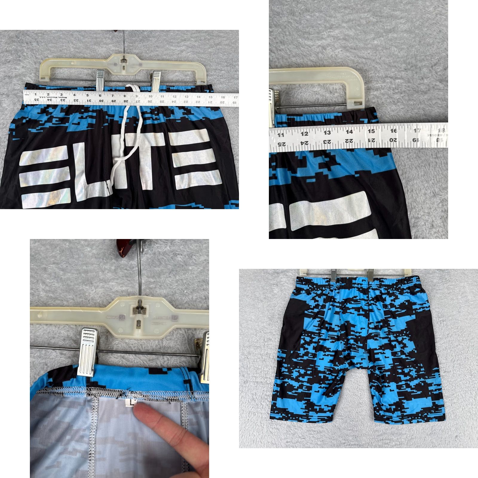 Vintage VINTAGE Elite Shorts Mens Large Blue Black Elastic Waist Gym MMA Workout Training Shirt Size US 34 / EU 50 - 8 Thumbnail