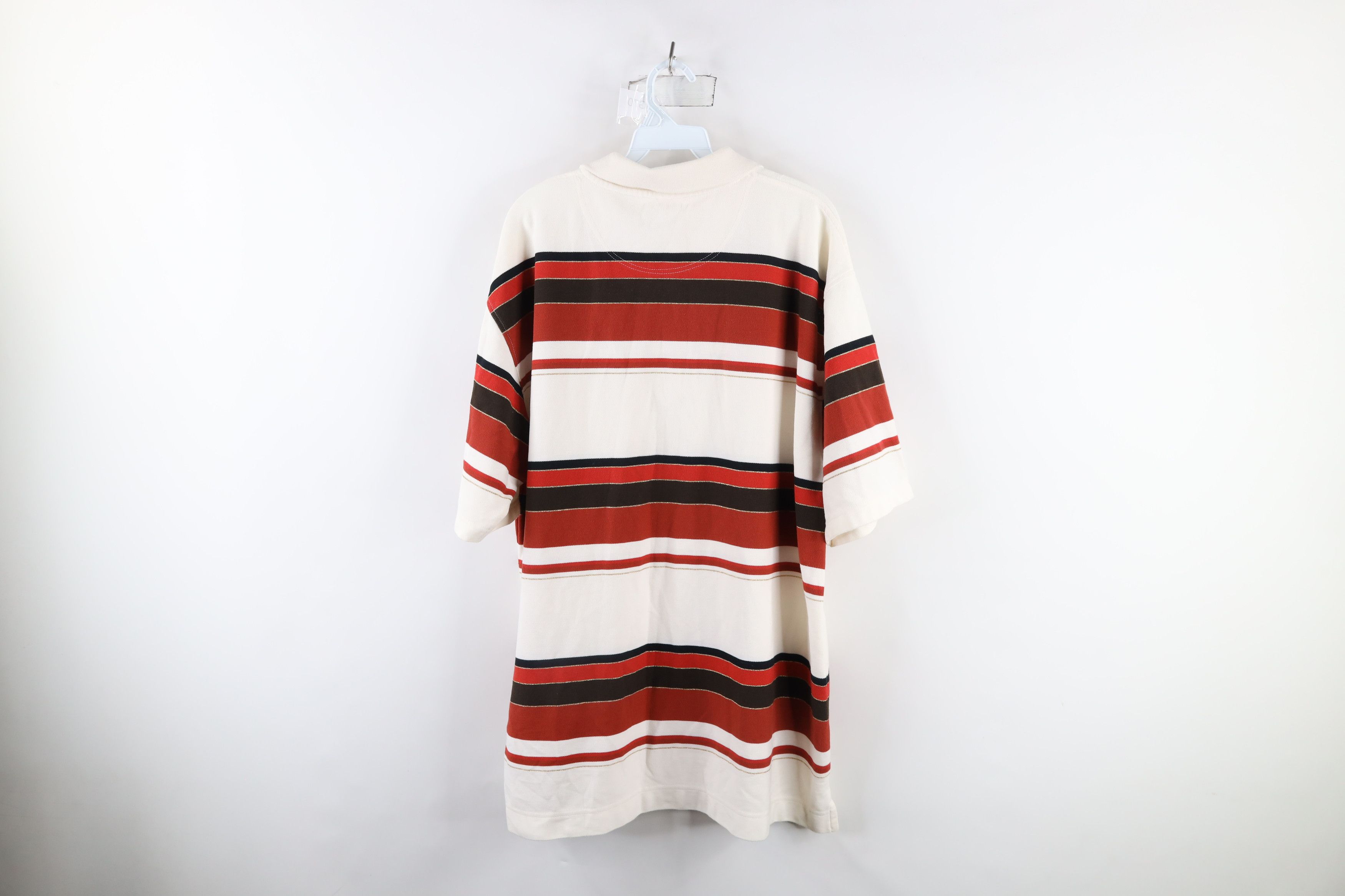 Karl Kani × Vintage Vintage 90s Karl Kani Spell Out Striped Hip Hop Polo Shirt Size US XL / EU 56 / 4 - 10 Thumbnail