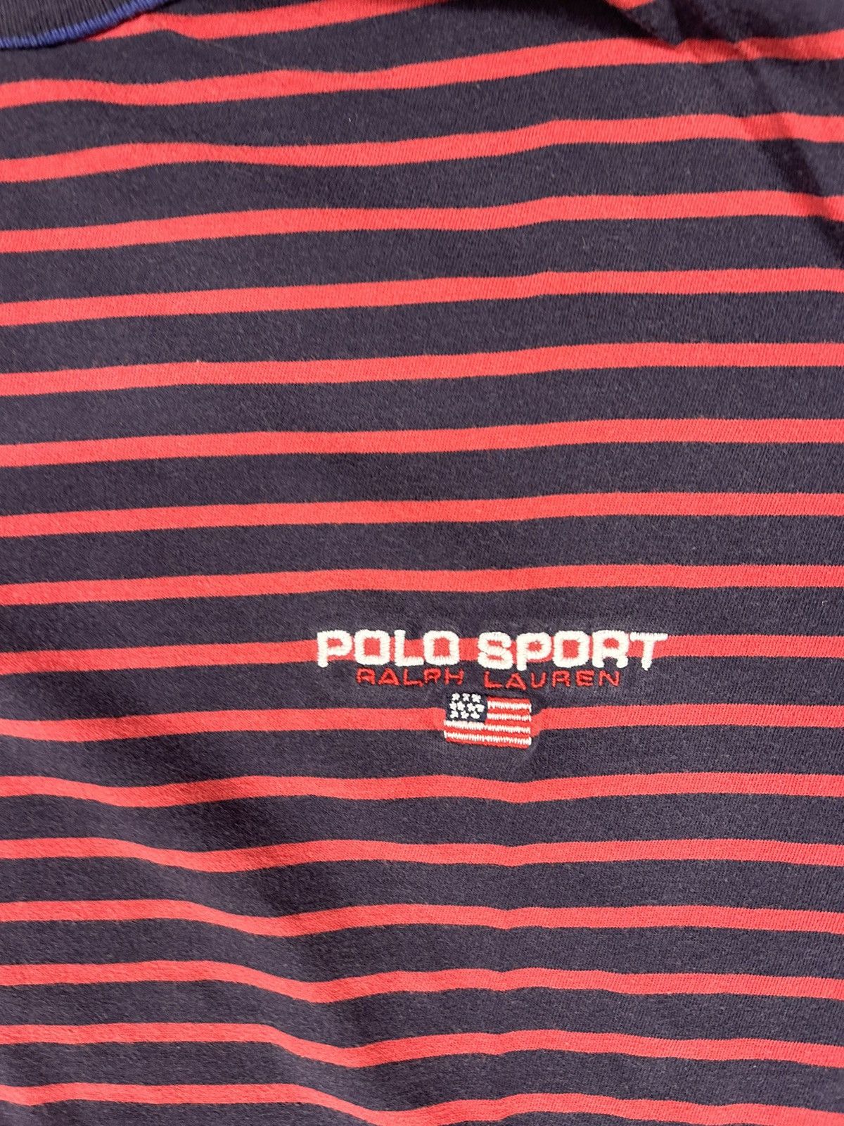 Polo Ralph Lauren × Vintage Crazy Vintage Y2K Essential Polo Sport Striped Tee Shirt Size US L / EU 52-54 / 3 - 2 Thumbnail