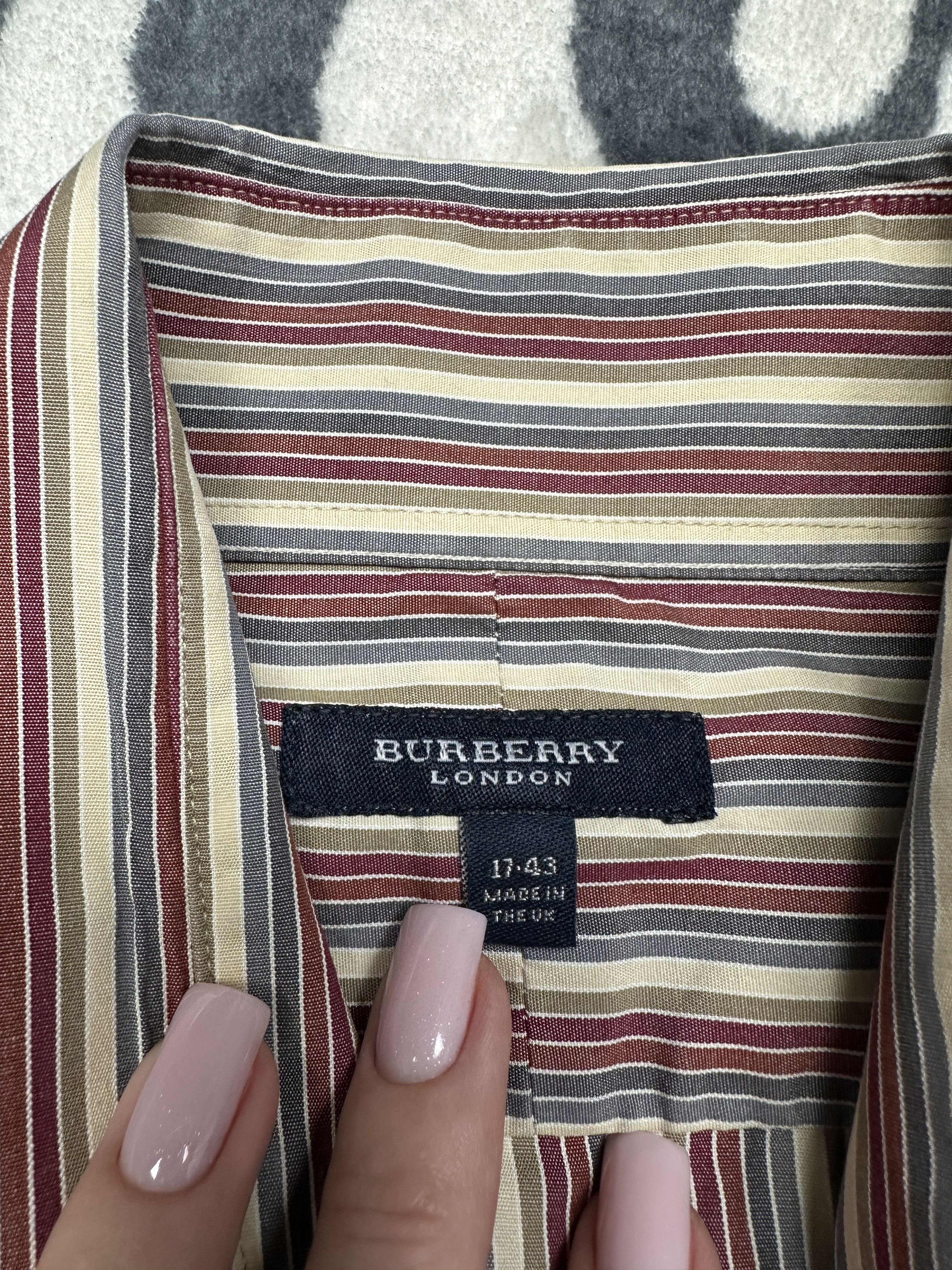 Burberry Burberry London Vintage Mens Long Sleeve Striped Shirt Size US XL / EU 56 / 4 - 4 Thumbnail