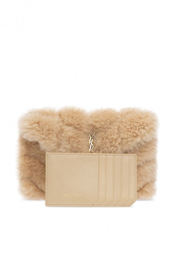 Saint Laurent Paris o1b1hav111224 Size: OS / Small Pouch Quilted Shearling Beige Size ONE SIZE - 5 Thumbnail