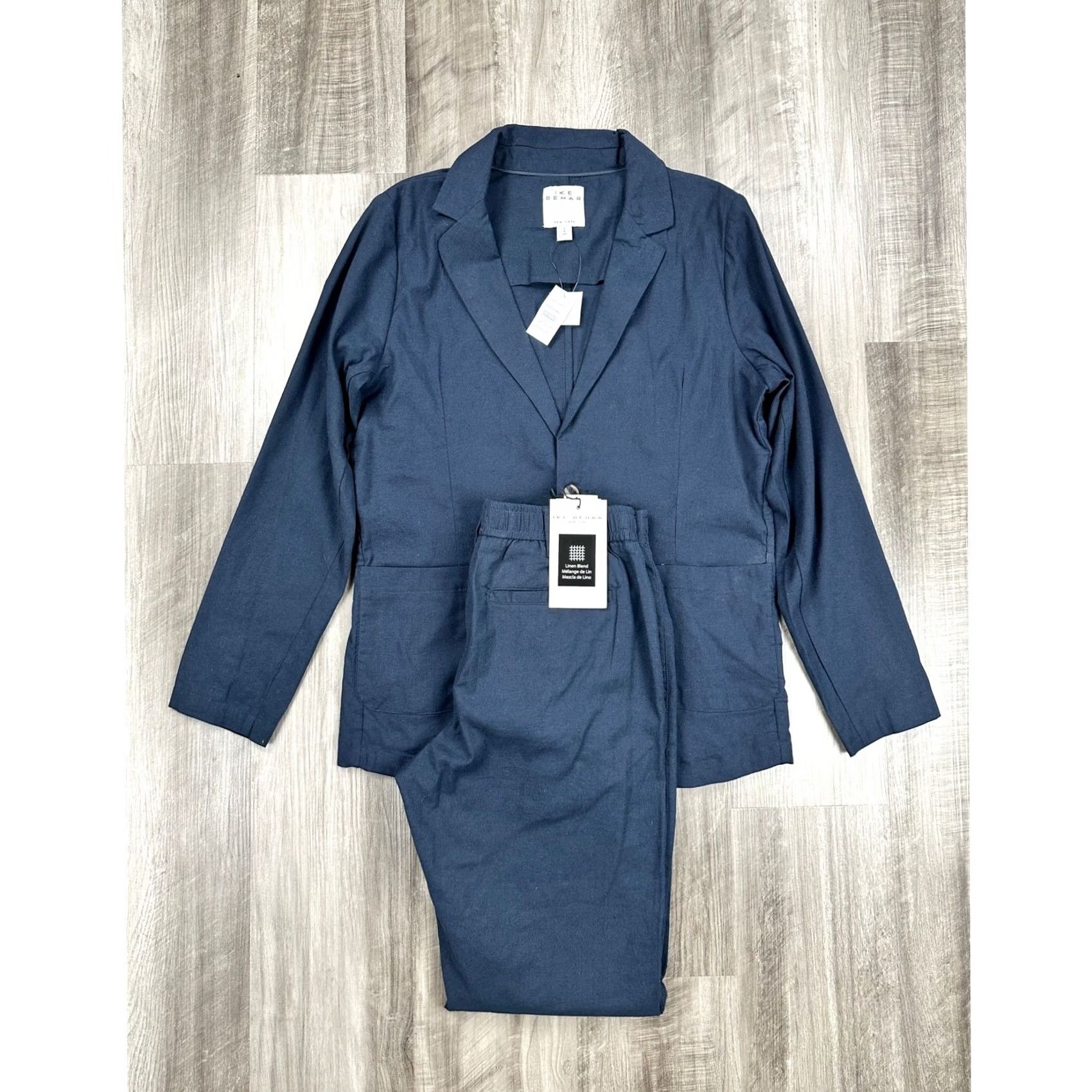 Ike Behar Ike Behar Suit Small Dark Navy Cotton Linen Spandex Unstructured NWT Men's Size 36R - 6 Thumbnail