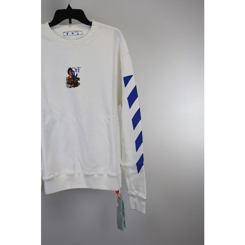 Off-White o1rshd1 Caravag Boy Marker Slim Crewneck in White/Light Blue Size US XL / EU 56 / 4 - 8 Thumbnail