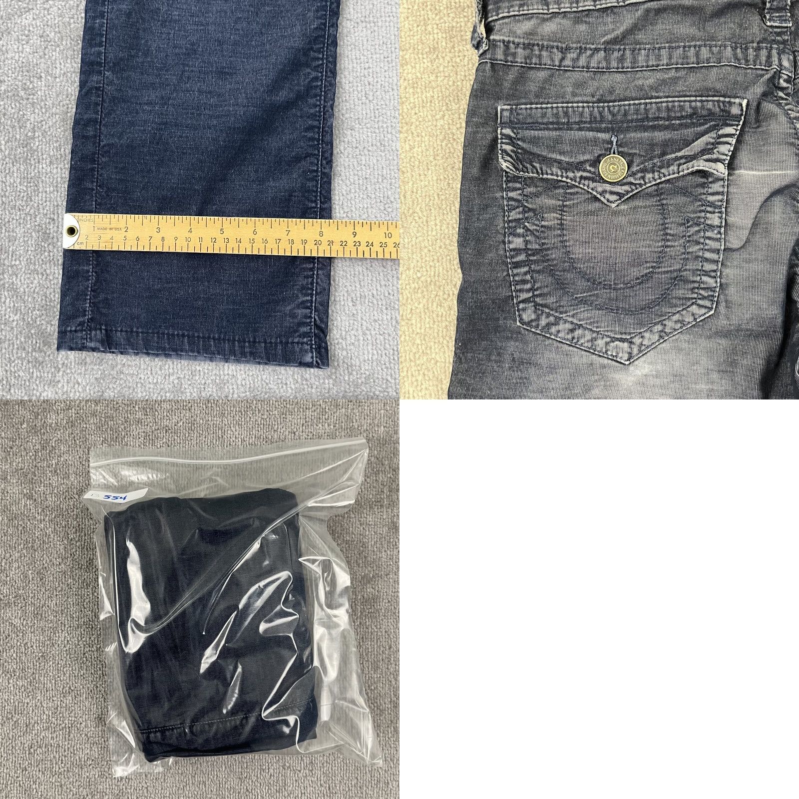True Religion TRUE RELIGION Jeans Mens 32 x 31 Ricky Relaxed Straight Fit Blue Pants Grunge Size US 32 / EU 48 - 8 Thumbnail