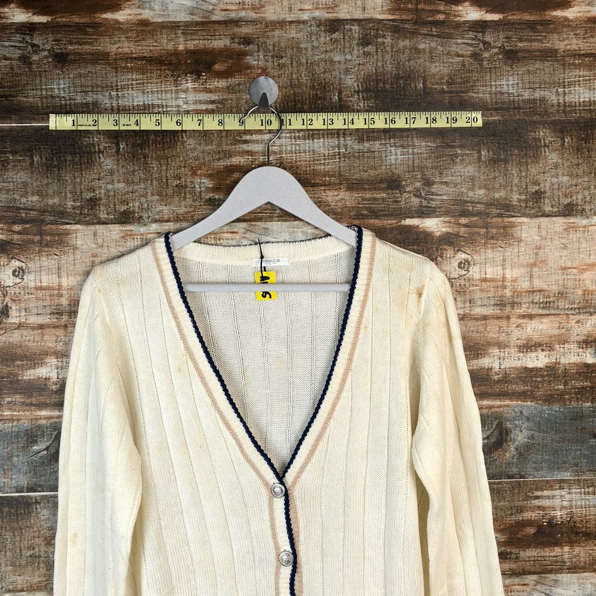 Japanese Brand Cinema Club White Cardigan Knitwear #A1625 Size US L / EU 52-54 / 3 - 4 Thumbnail