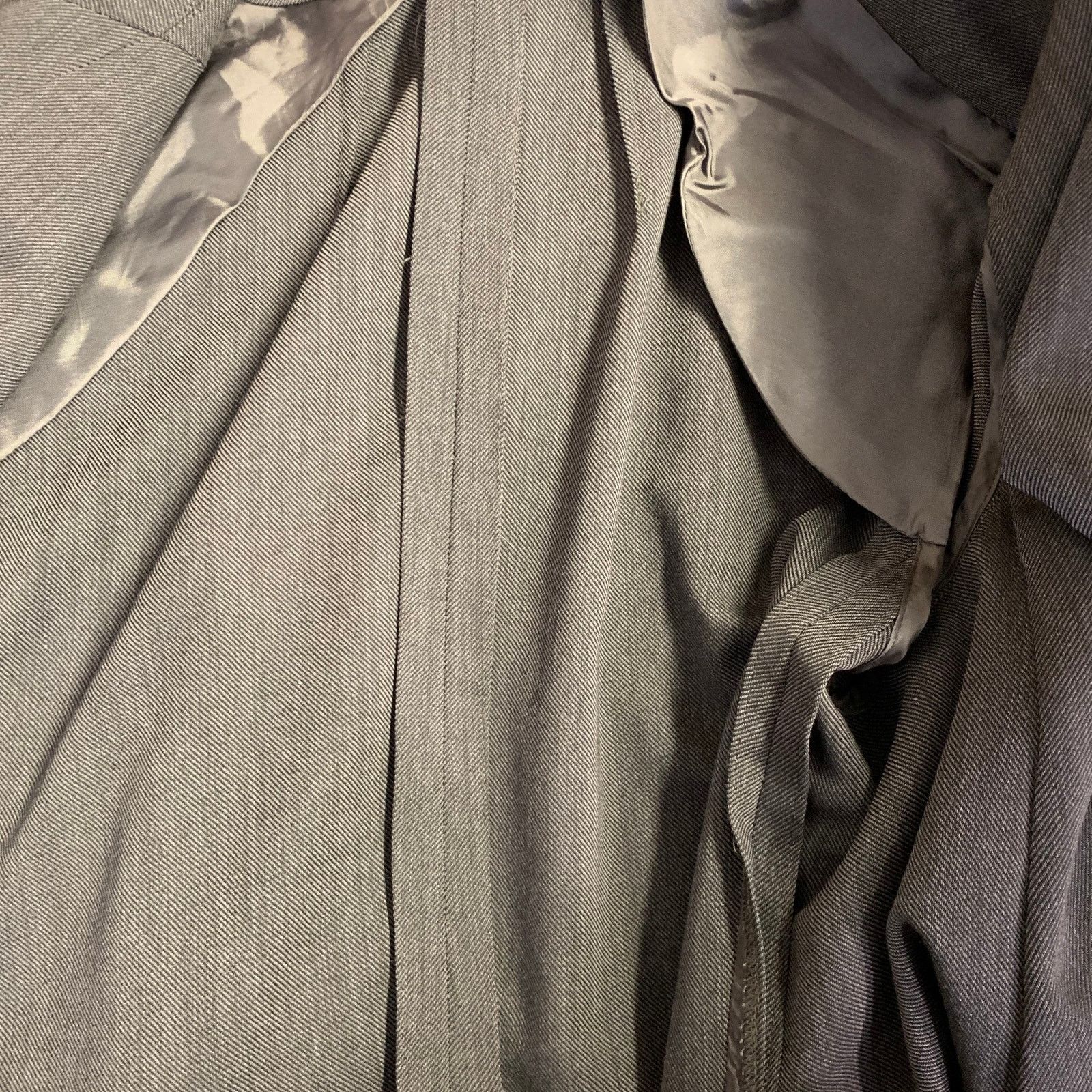 Akris AKRIS Grey Charcoal Wool Twill Peak Lapel Jacket Blazer Size L / US 10 / IT 46 - 7 Thumbnail