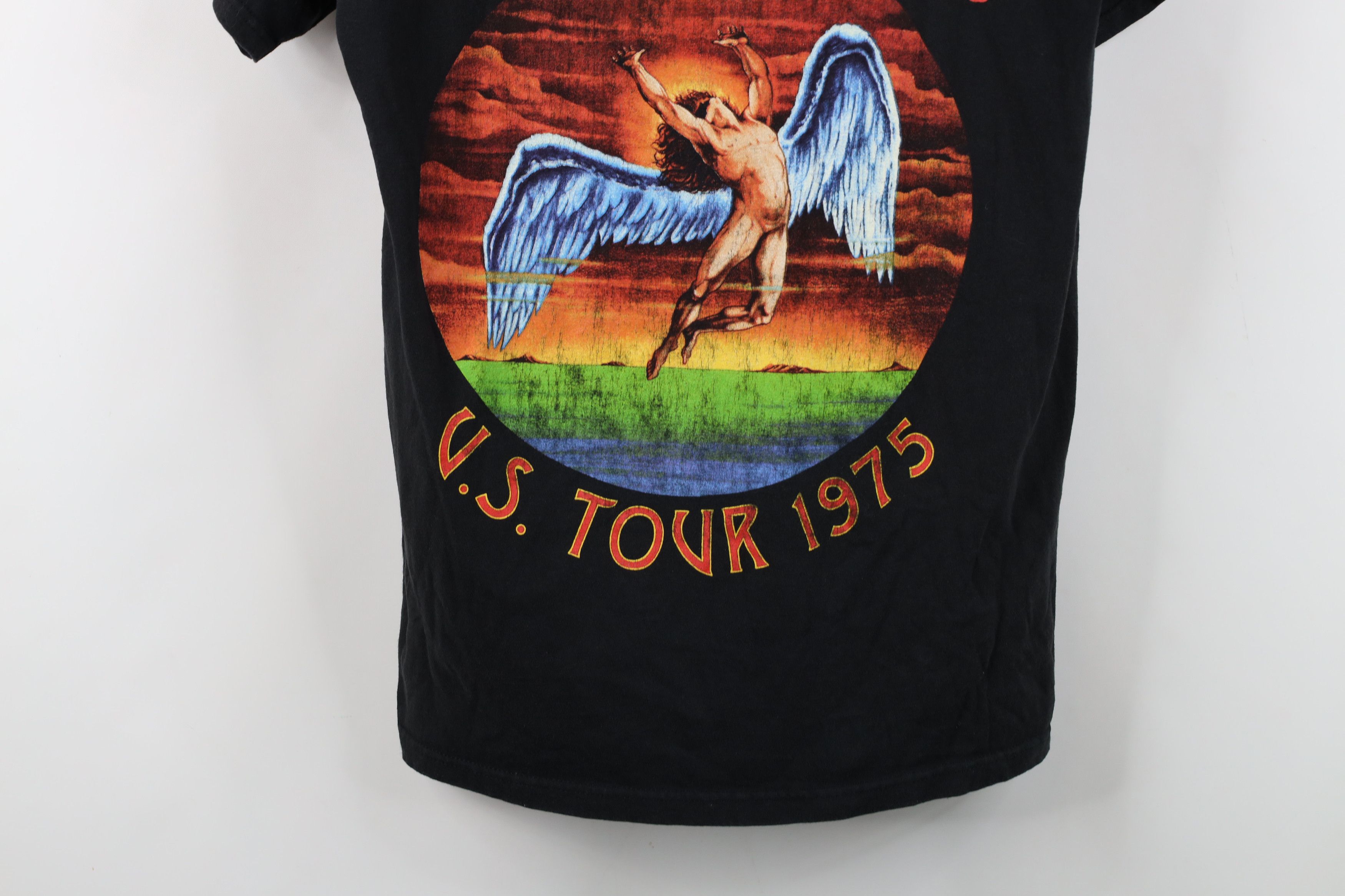 Vintage Retro 1975 US Tour Led Zeppelin Band T-Shirt Black ZOSO Size US M / EU 48-50 / 2 - 3 Thumbnail