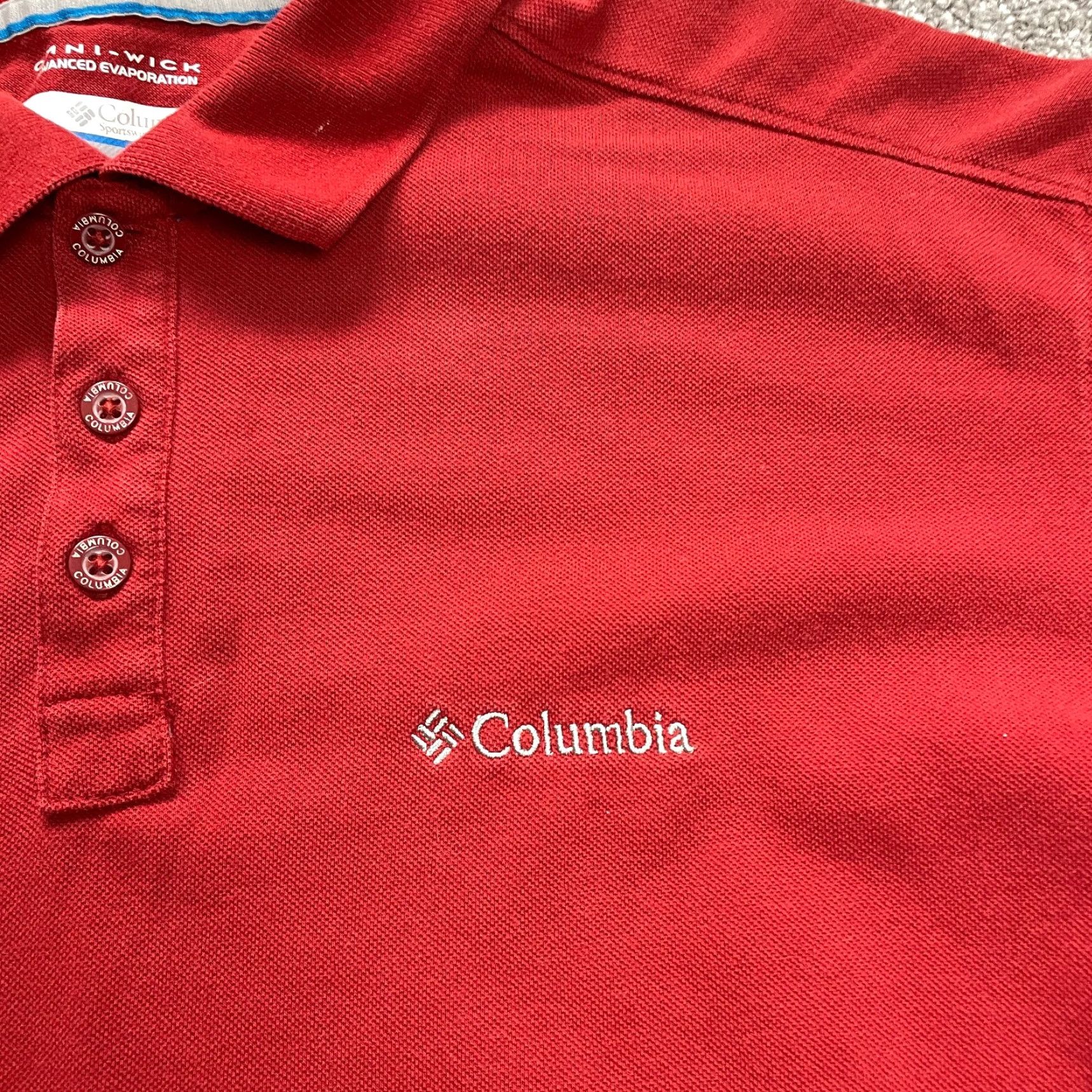 Vintage Columbia Polo Shirt Mens Large Red Short Sleeve Cotton Omn i Wick Size US L / EU 52-54 / 3 - 4 Thumbnail