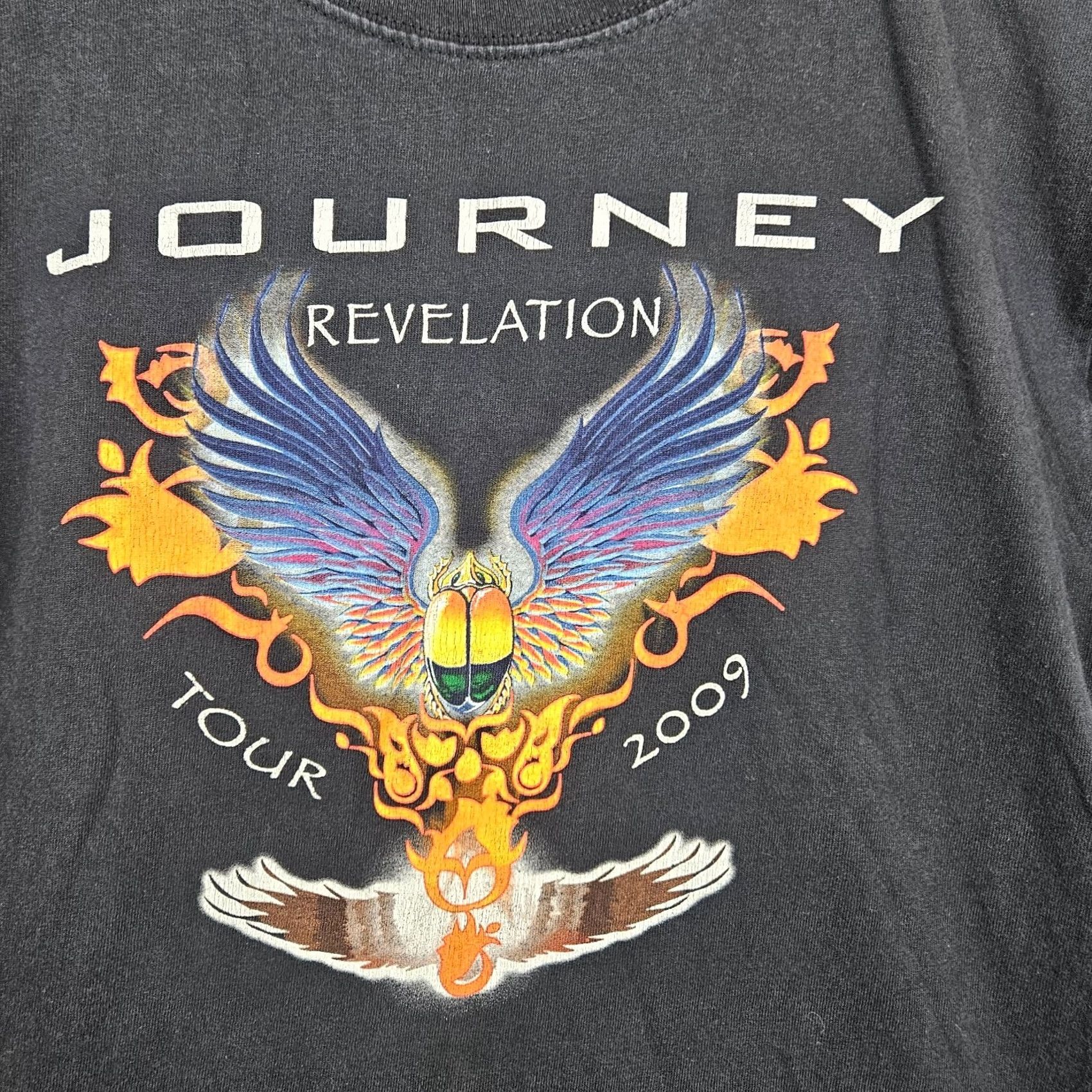 Vintage JOURNEY Revelation Tour 2009 T-Shirt Black Size M Men Short Sleeve Crew Neck Logo Band Shirt XS? Size US M / EU 48-50 / 2 - 5 Thumbnail