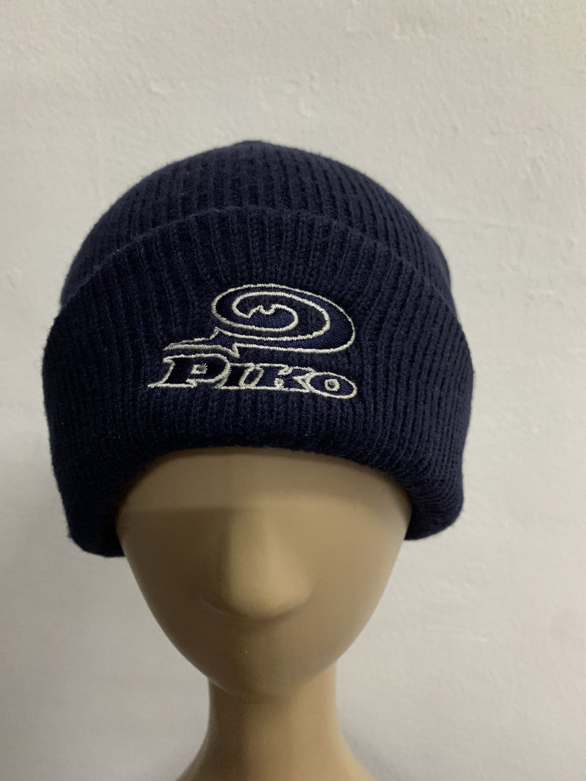 Japanese Brand Vintage Piko Front Back Embroidery Logo Beanie Hat Size ONE SIZE - 2 Thumbnail
