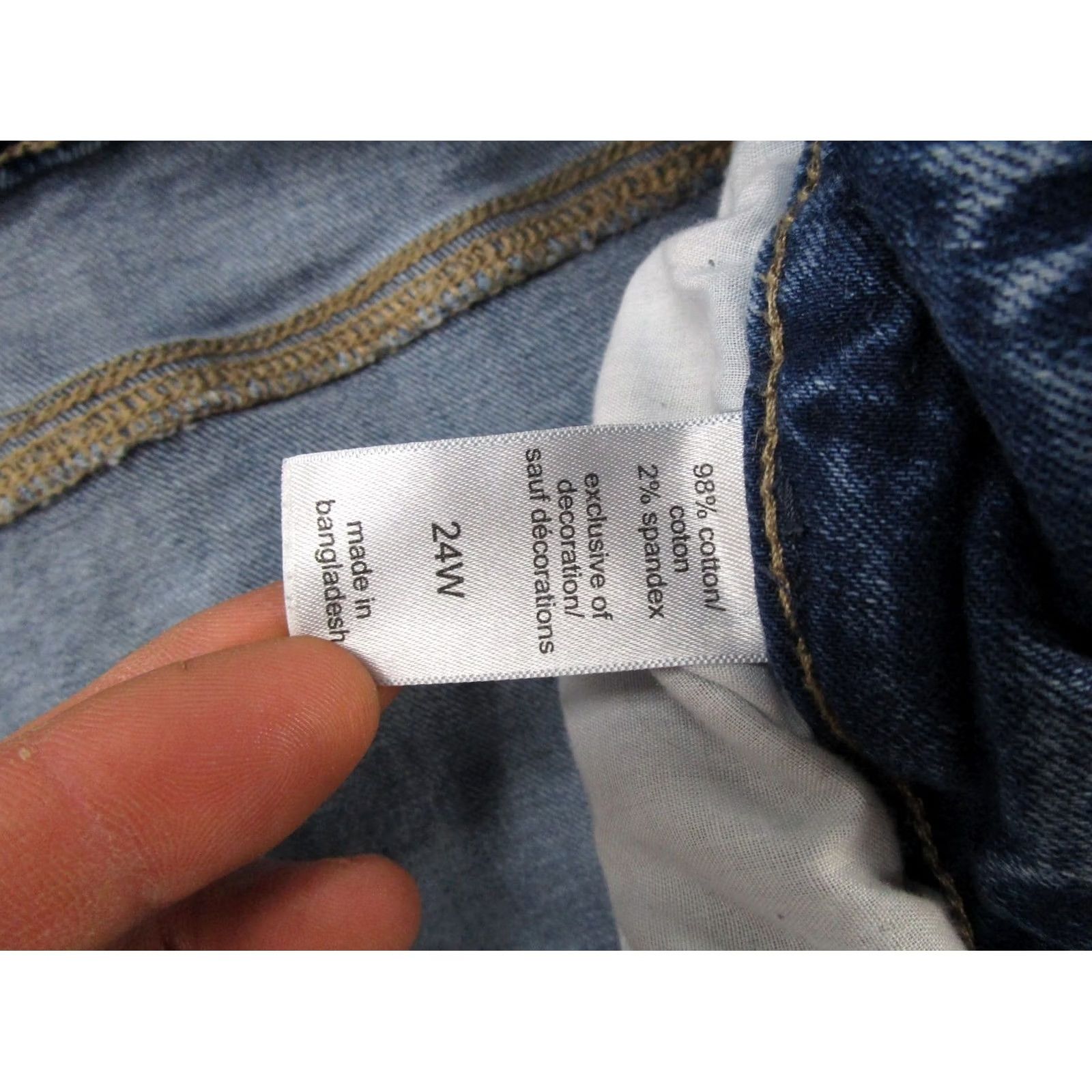 Vintage Maurices Jeans Womens 24W Blue High Rise Stretch Distressed Denim Ankle Plus Size Size 42" / US 20 - 5 Thumbnail