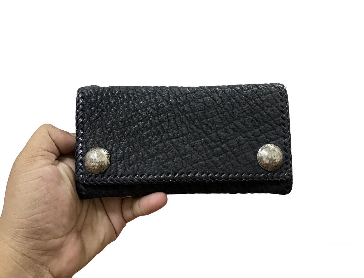Handmade × Japanese Brand × Vintage Rare Biker Wallet Leather Big Cross CH Japan 🇯🇵 Hand Made Size ONE SIZE - 3 Thumbnail