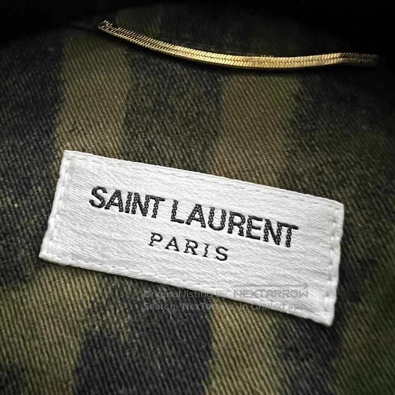 Saint Laurent Paris Saint Laurent Striped Denim Utility Jacket. Size US M / EU 48-50 / 2 - 2 Thumbnail