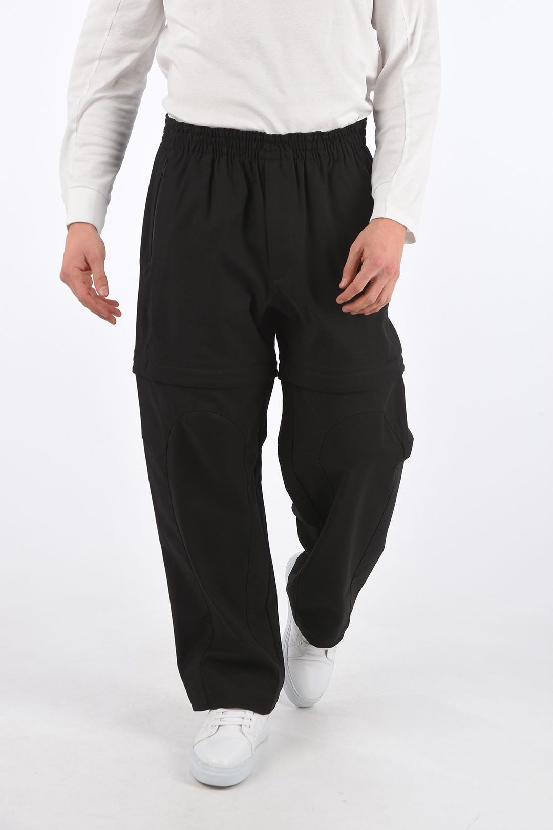 image of Bottega Veneta Adjustable Wide Pants With Elastic Waistband in Black, Men's (Size 30)