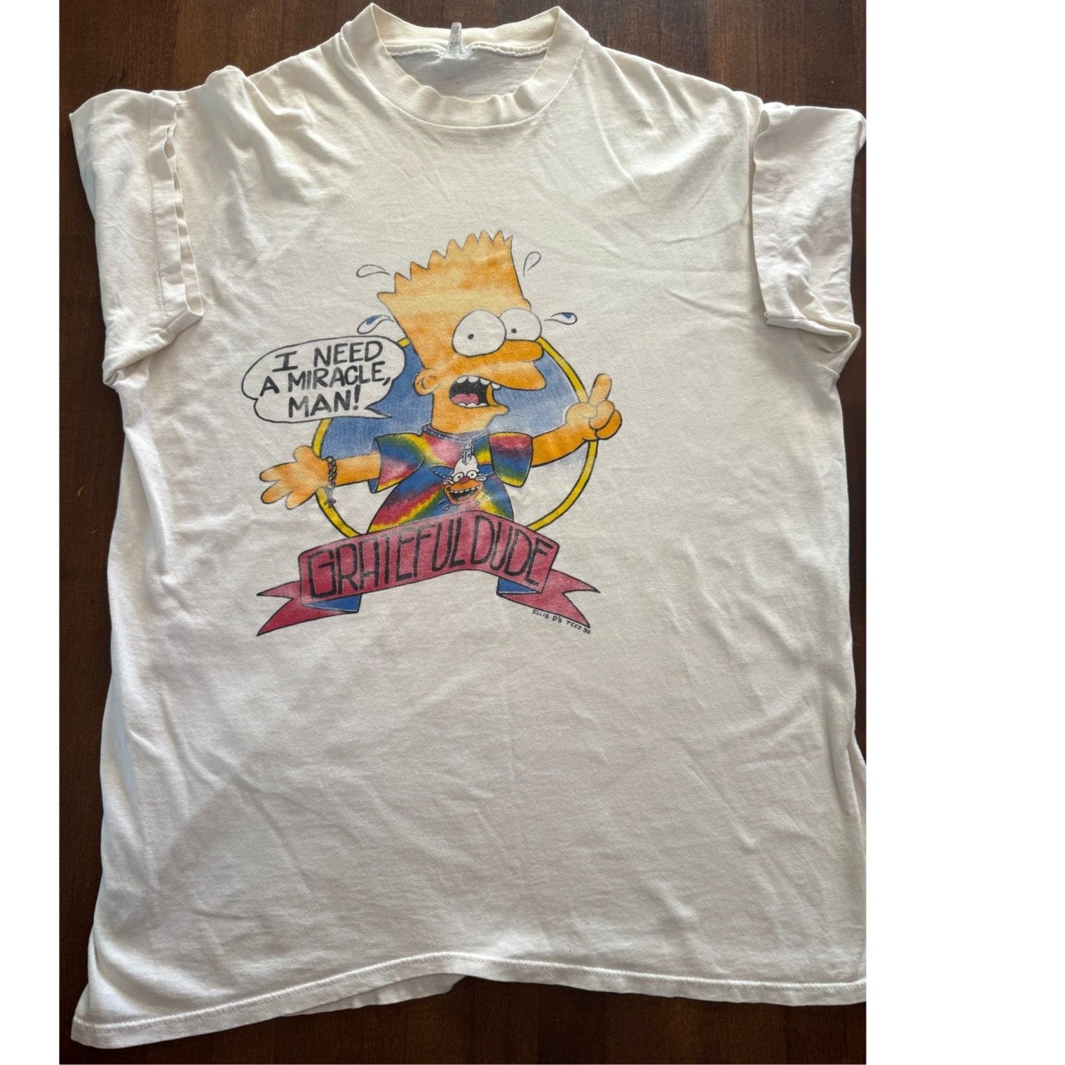 RARE Vtg 1991 Grateful Dead Bart Simpson Miracle Lot Tee XL