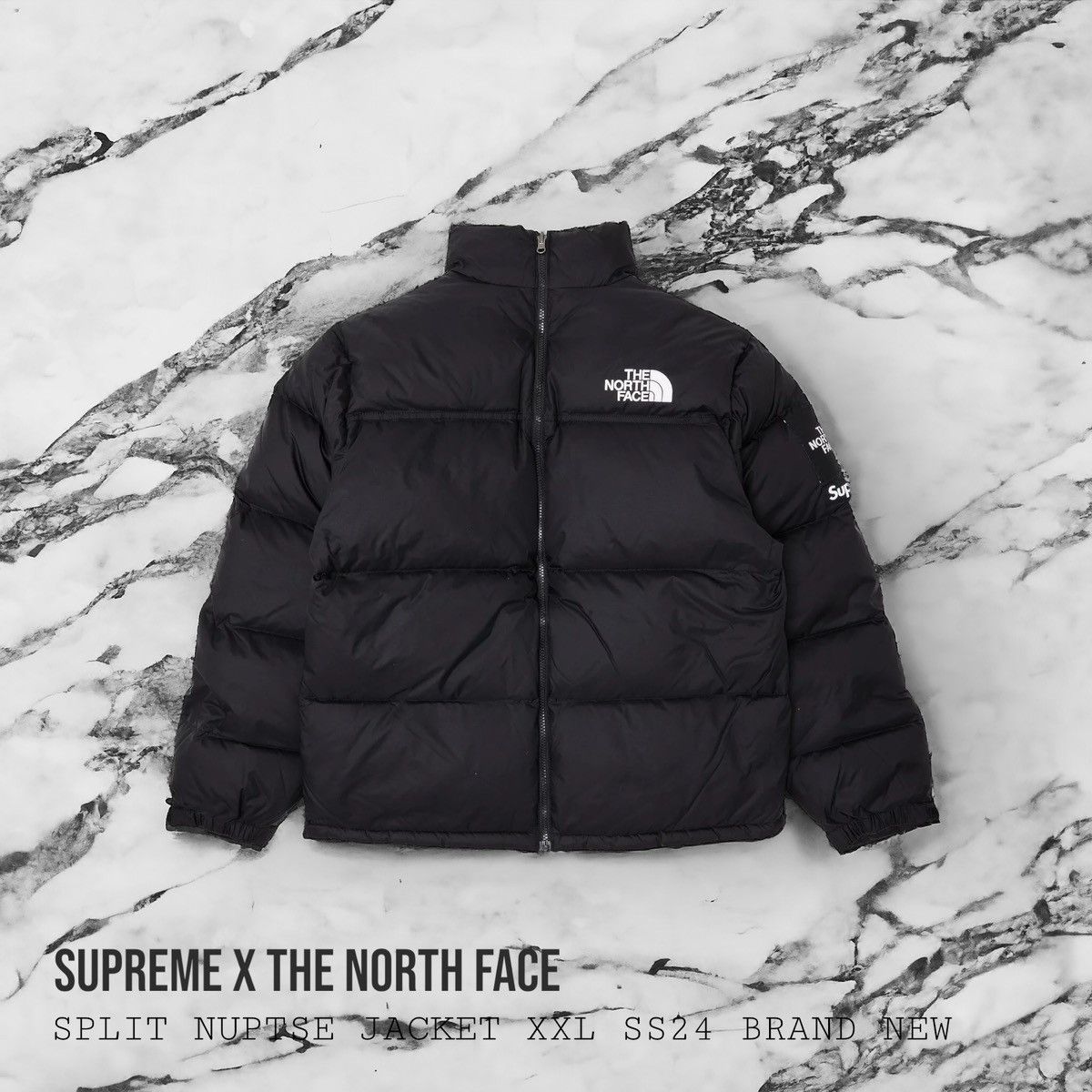 image of Hypebeast x Supreme The North Face Tnf Split Black Nuptse , Men's (Size 2XL)